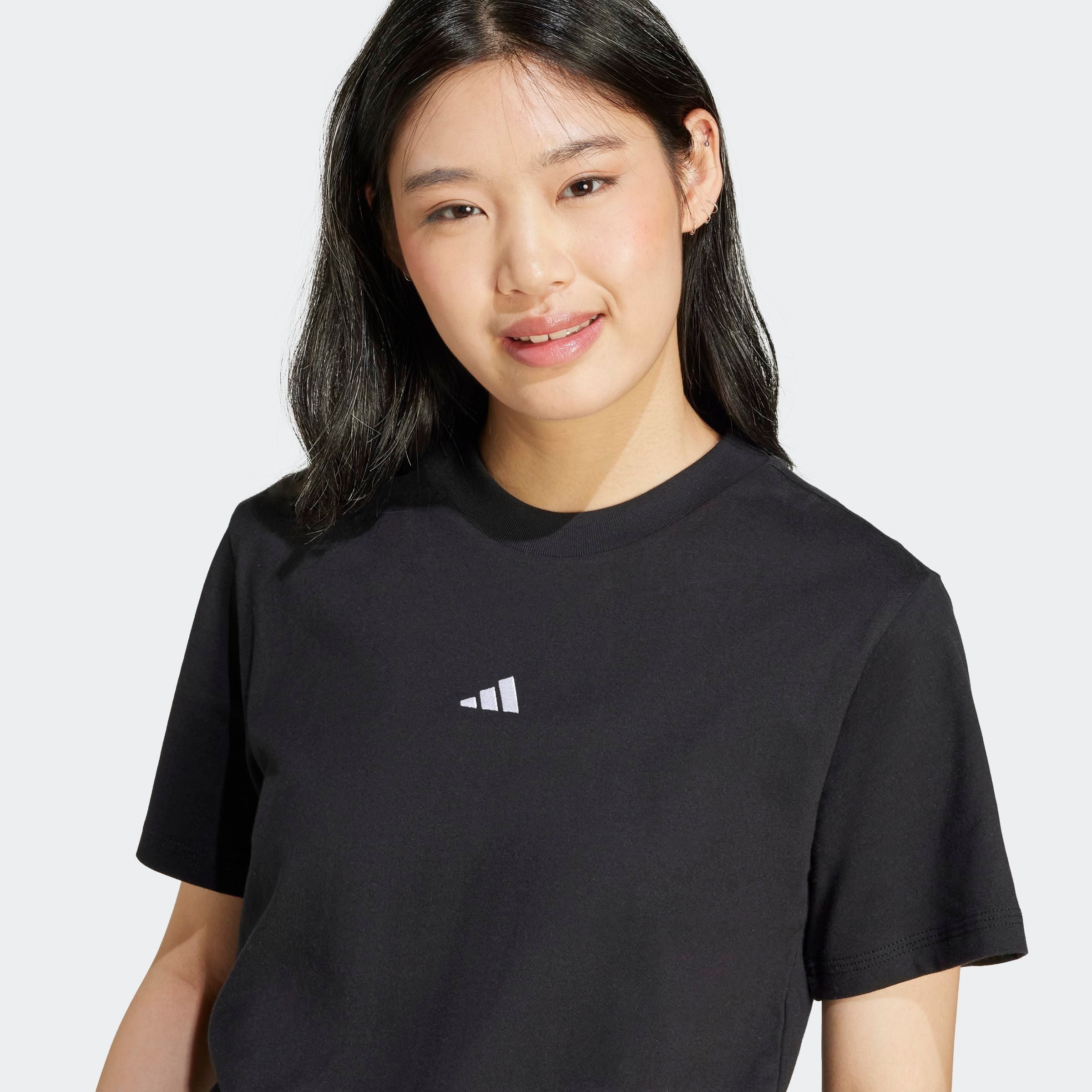 adidas Sportswear T-Shirt ESSENTIALS BAUMWOLL-, KLEINES LOGO mit kleinem 3-Streifen Logo auf der Brust, ohne Verschluss – Bild 5 von 5