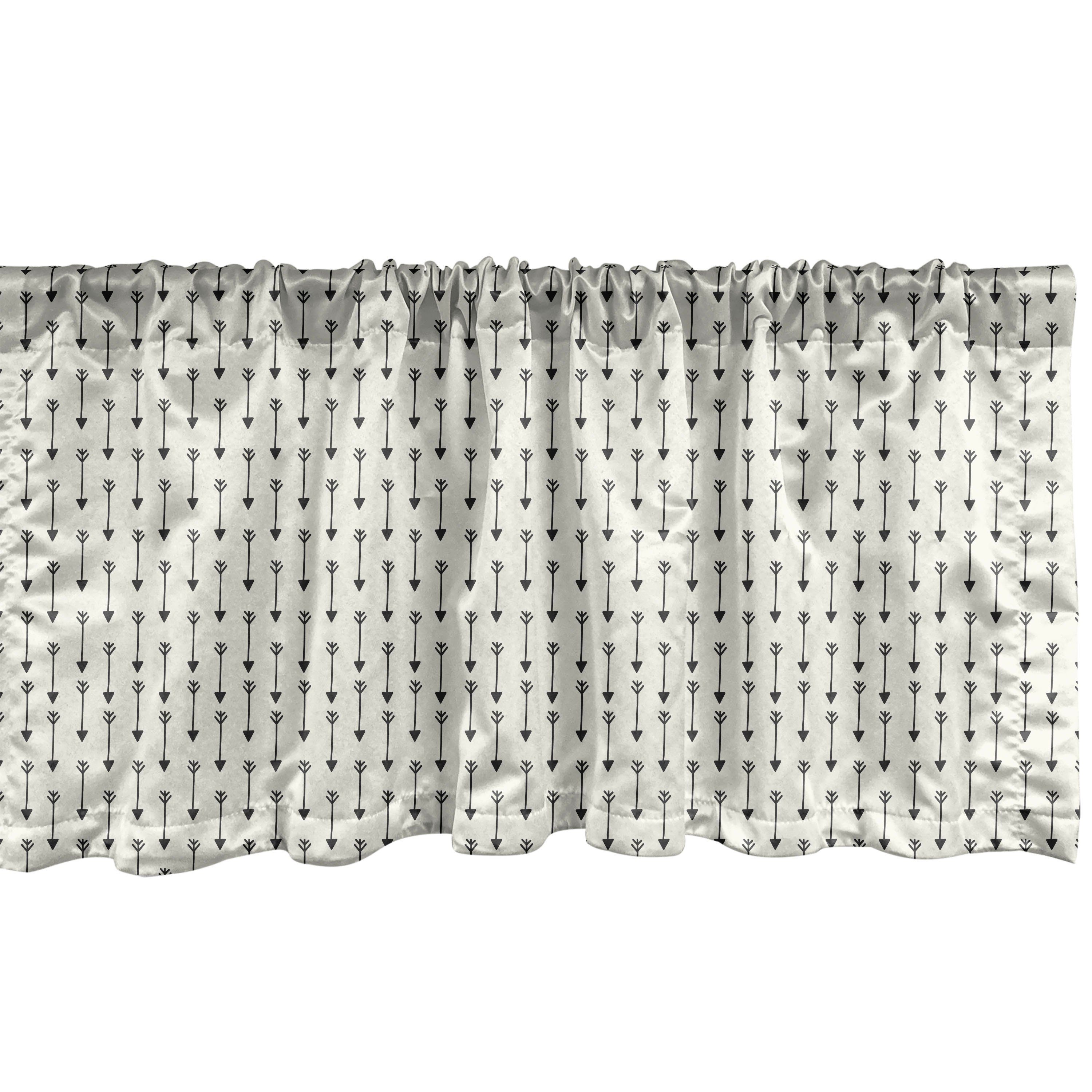 Scheibengardine Vorhang Volant für Küche Schlafzimmer Dekor mit Stangentasche, Abakuhaus, Microfaser, Ethnisch Retro Boho Pfeil-Muster