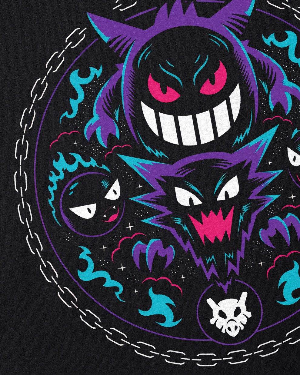 style3 T-Shirt pokemon anime nintendo videogame pikachu mewtu gengar haunter gastly – Bild 2 von 3