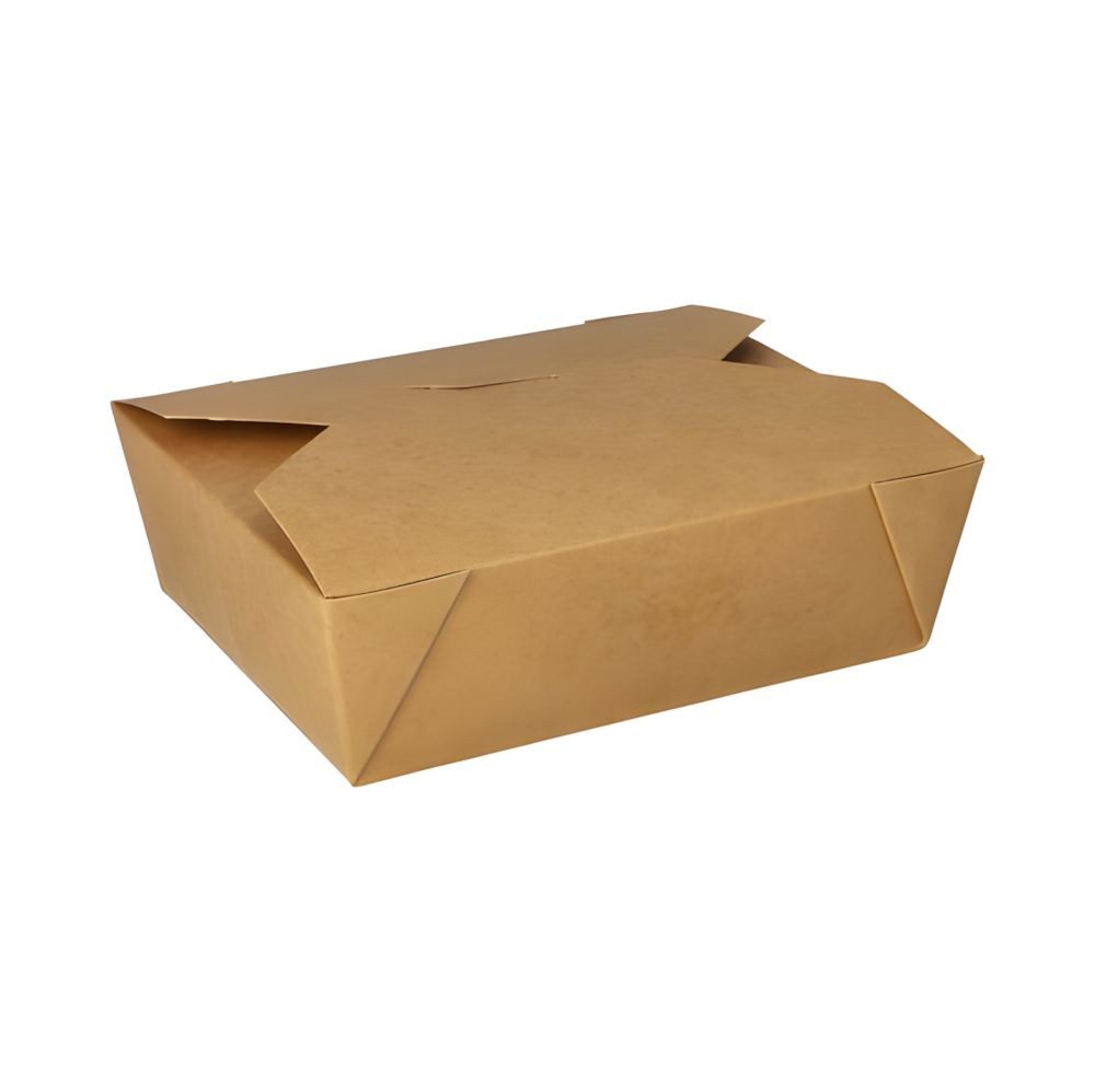 PAPSTAR Lunchbox Lunchboxen, Pappe pure 1000 ml 5 cm x 12 cm x 15 cm braun 150 Stk, Frischfaser-Karton, BIO beschichtet