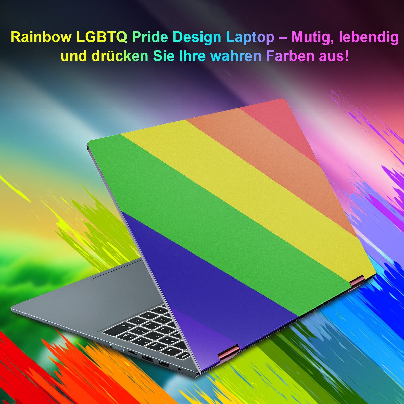 MENGHU 2-in-1 Convertible Laptop Touch-Screen Beleuchtet-Tastatur Notebook (Intel N5095, Intel UHD Graphics, 16 GB, 640 GB SSD, 4-core CPU)