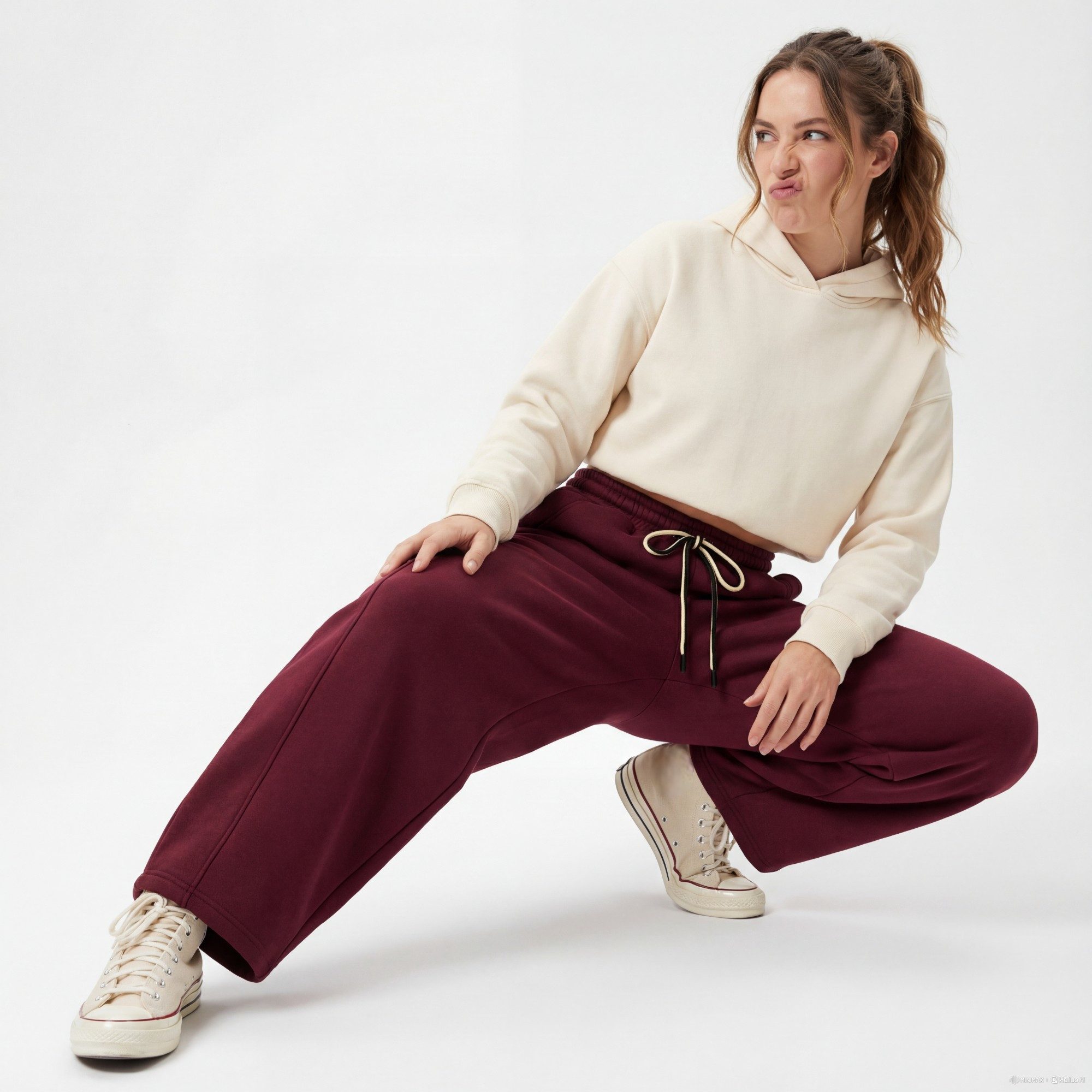 Jogginghose Damen Thermo Jogger Barrel Hose gefütterte Jogpants