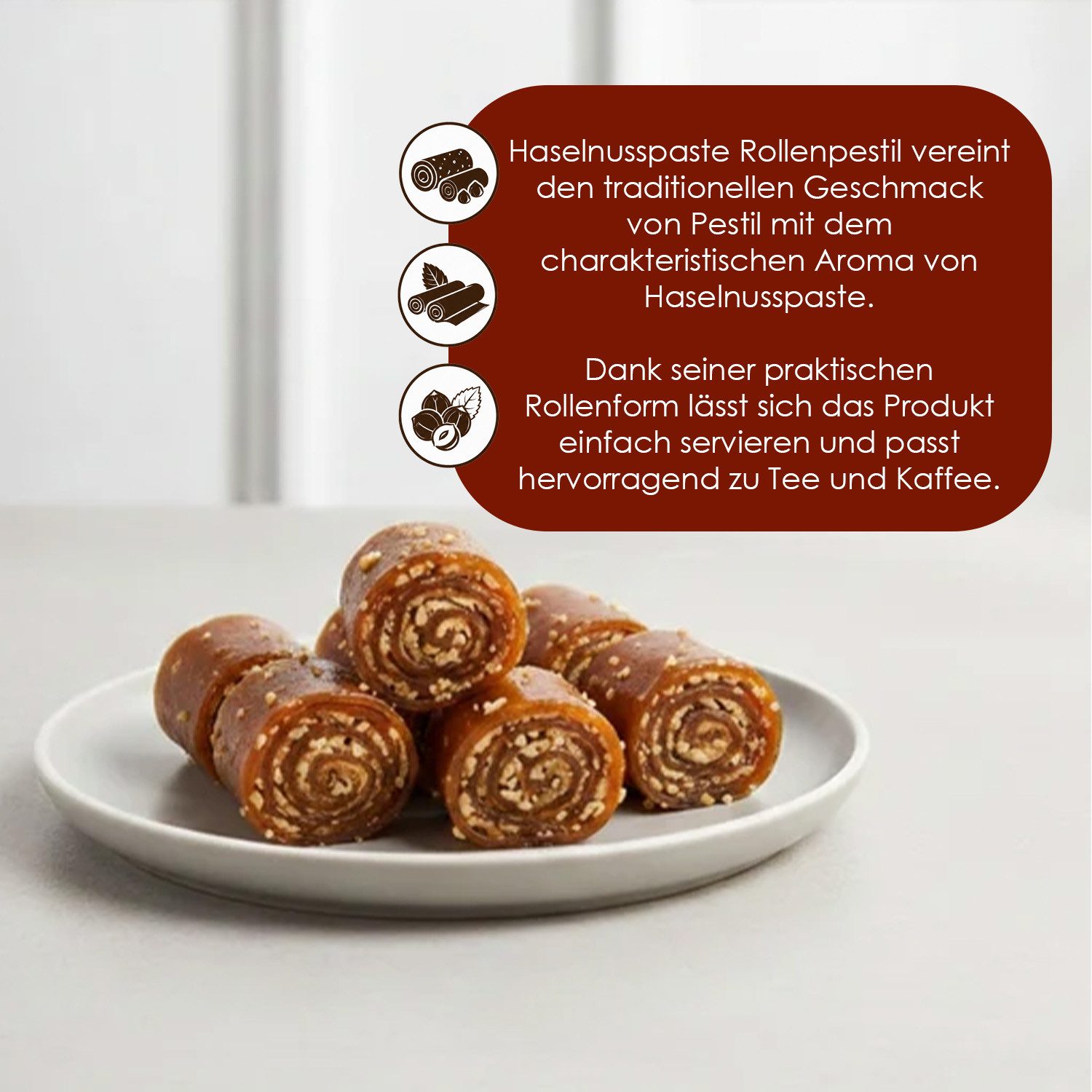 We_Natur Süßigkeit Fruchtleder mit Haselnusspaste – Zarte orientalische Süßigkeit, 350 g, Glutenfrei, ohne Zusatzstoffe – Bild 4 von 5