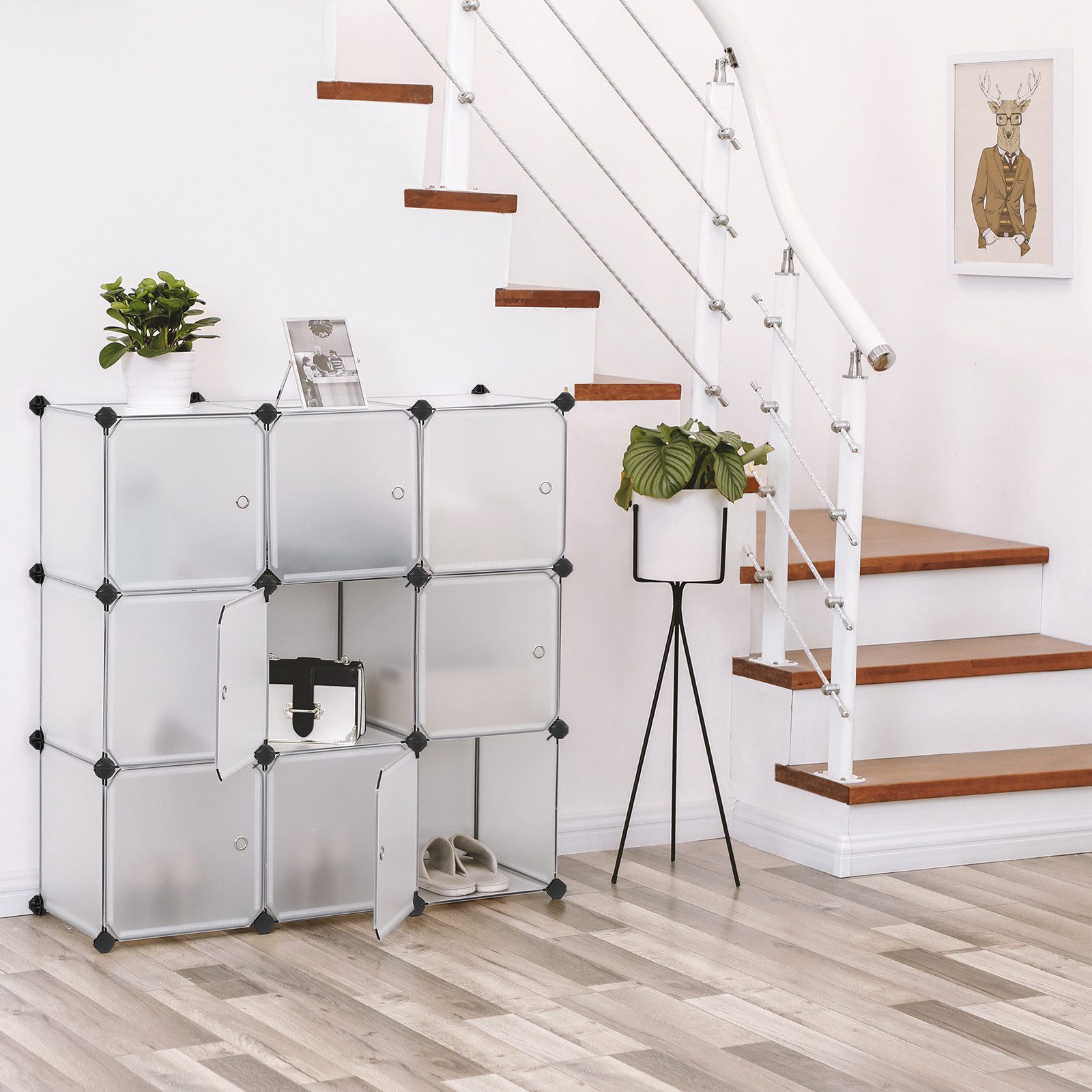 SONGMICS Stufenregal, Regalsystem, 9 Würfel, Kleiderschrank günstig online kaufen