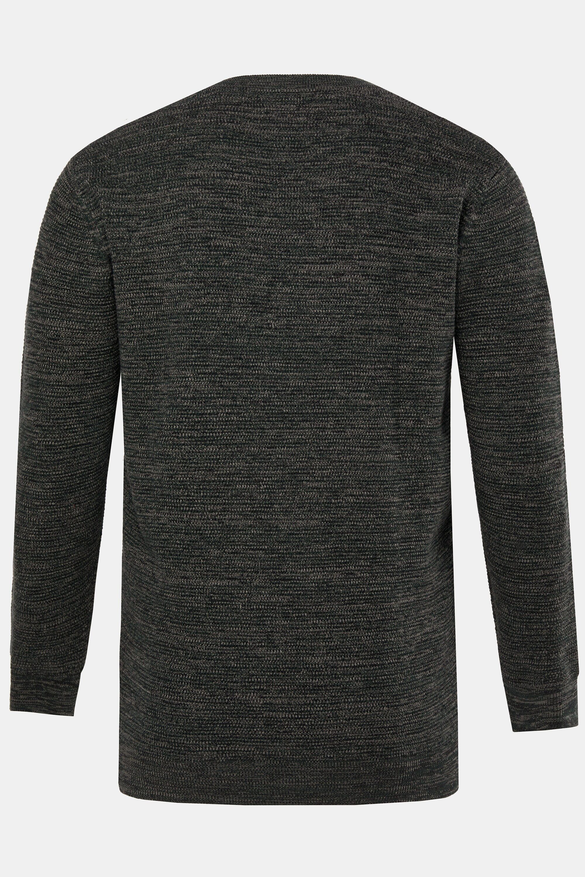 Men Plus Rundhalspullover Pullover Melange-Qualität Baumwolle