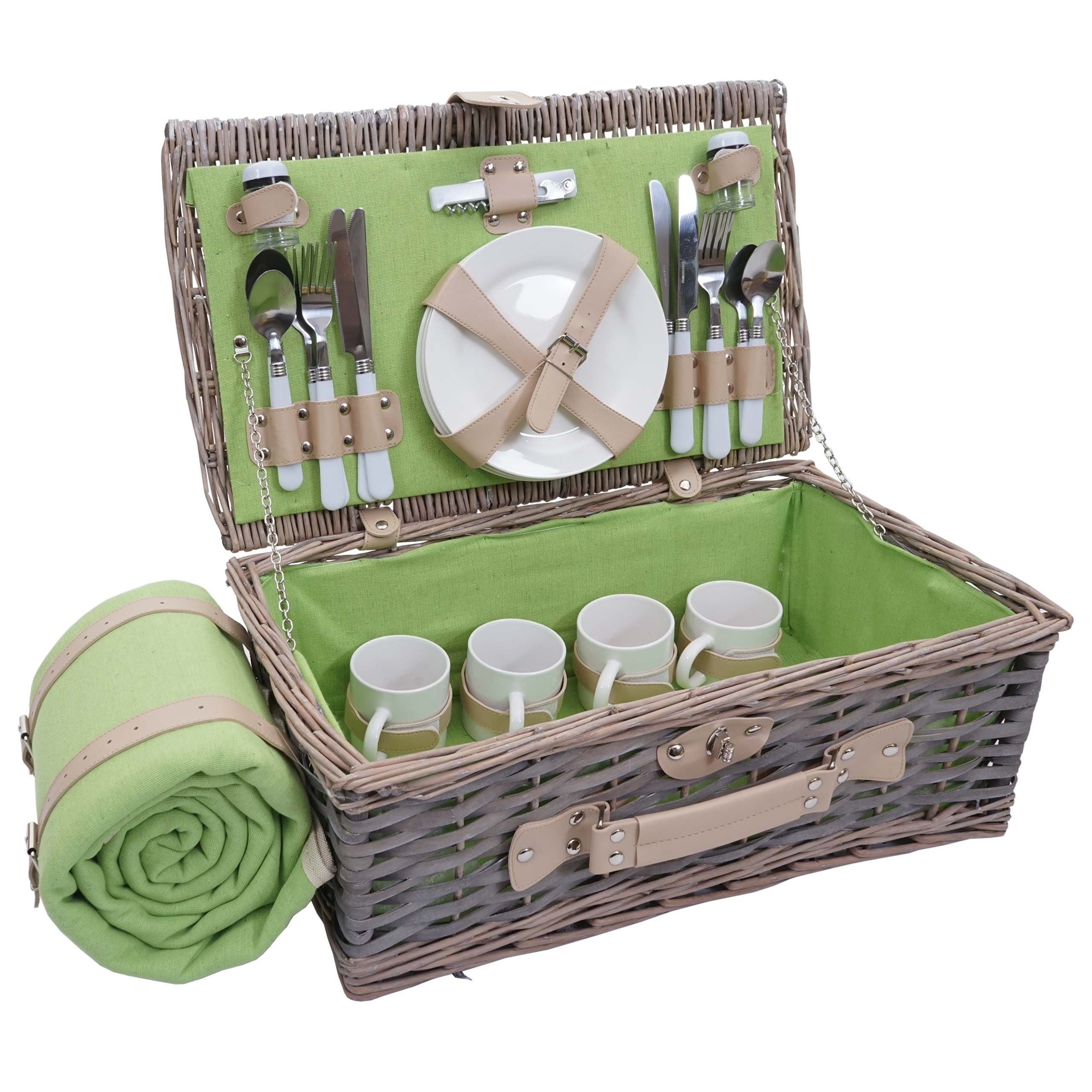 MCW Picknickkorb MCW-B24, Mit Picknickdecke, Drehverschluss, Tragegriff