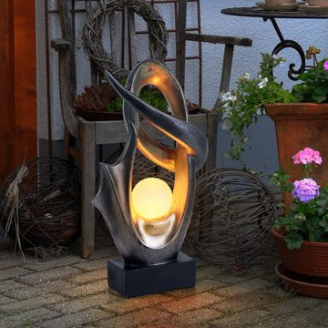 etc-shop Gartenleuchte, LED-Leuchtmittel fest verbaut, LED Solar Deko Außen Lampe Feuer Effekt Garten Terrassen