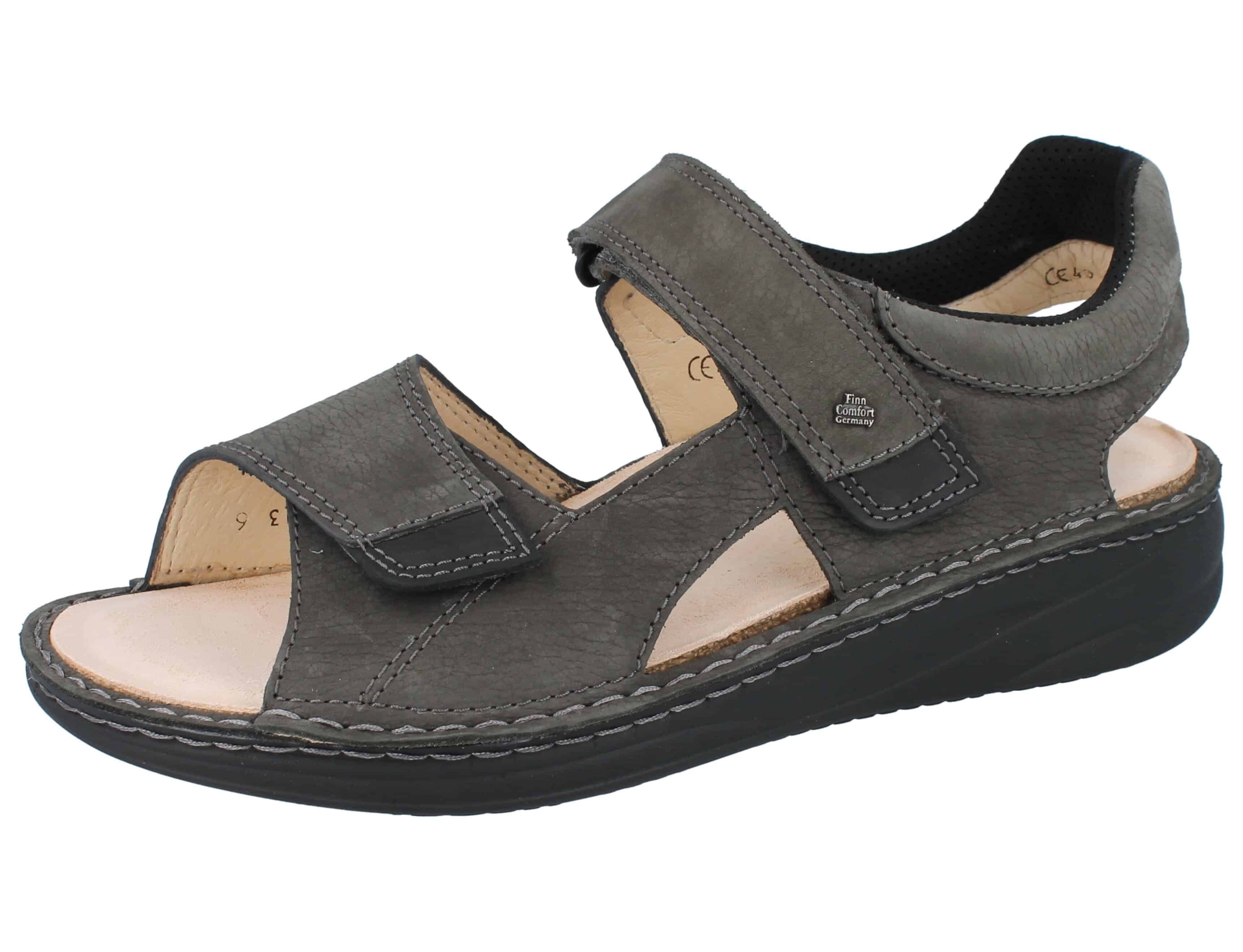 FINN COMFORT Skiathos Herren Sandale grau Nubukleder - Größe: 41 Sandale