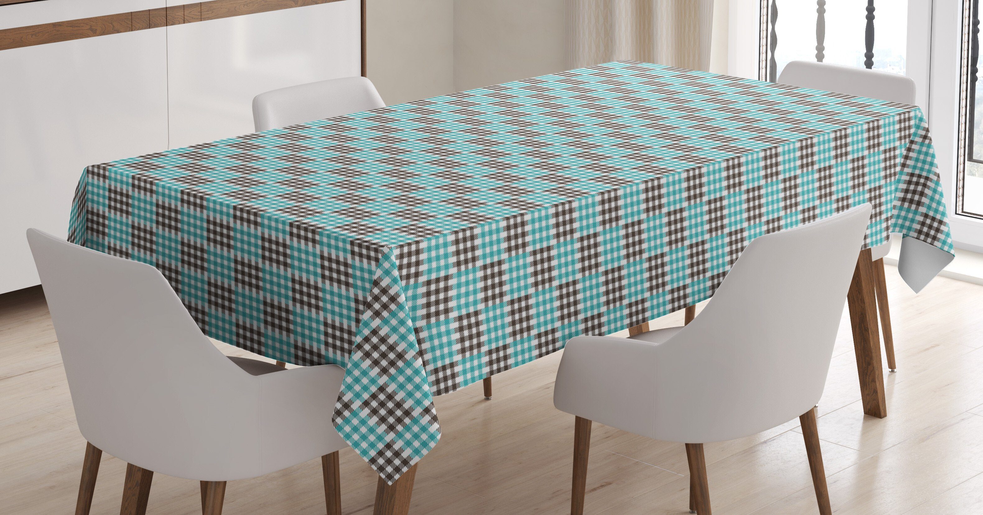 Waschbar Farben, Plaid Für Klare geeignet Tischdecke Bereich den Checkered Farbfest Bicolor Retro Außen Abakuhaus