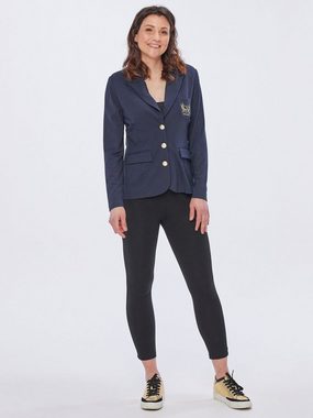 Sarah Kern Jackenblazer Jerseyblazer figurbetont mit Logo-Stickerei