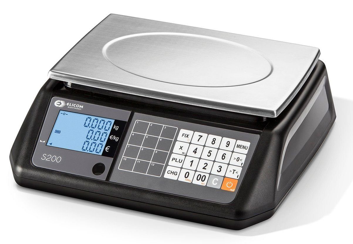 Elicom Feinwaage Geeichte Ladenwaage Elicom s200 3/6kg, LCD Display