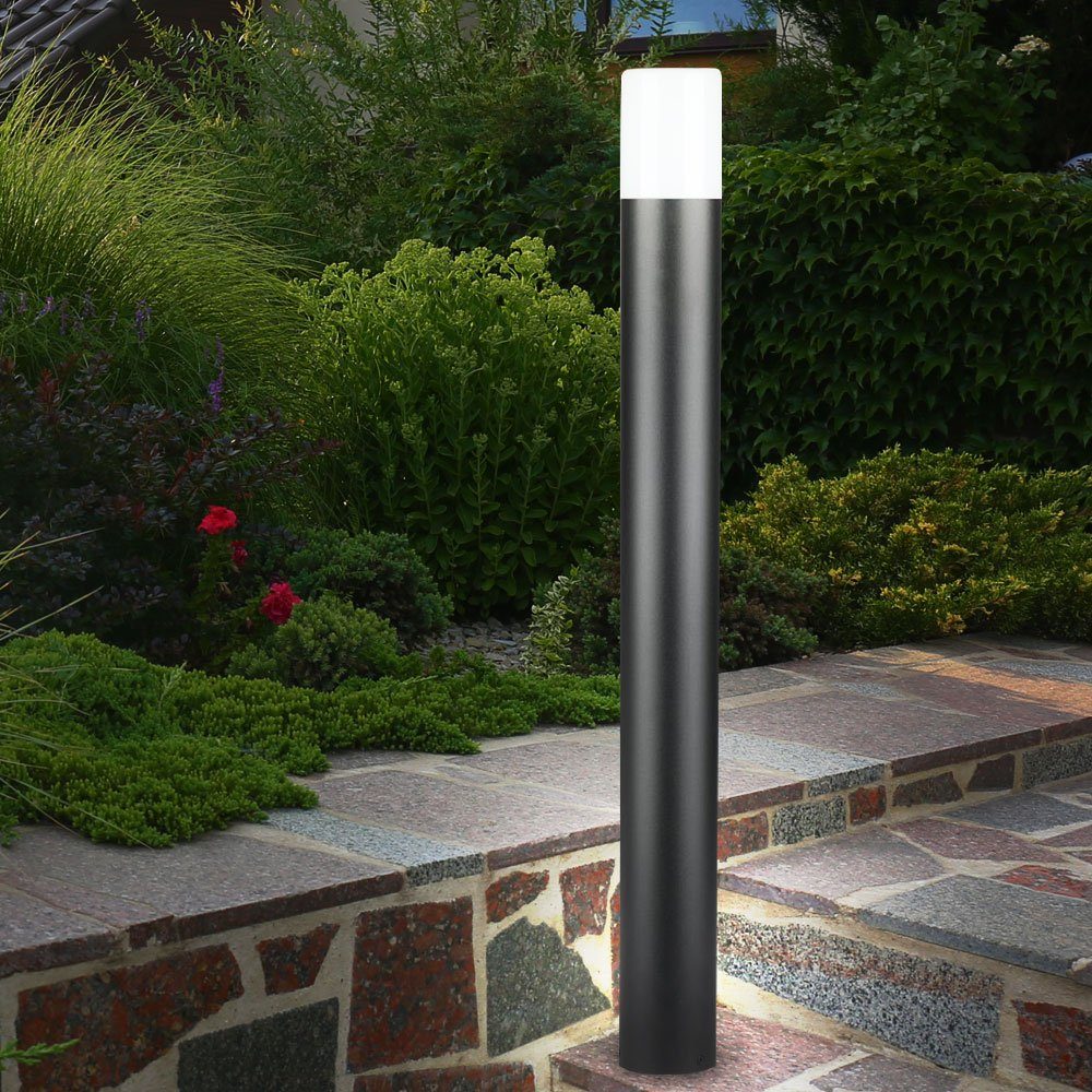 Sockelleuchte, Außen Steh Sockel Lampe ALU Balkon Stand Garten