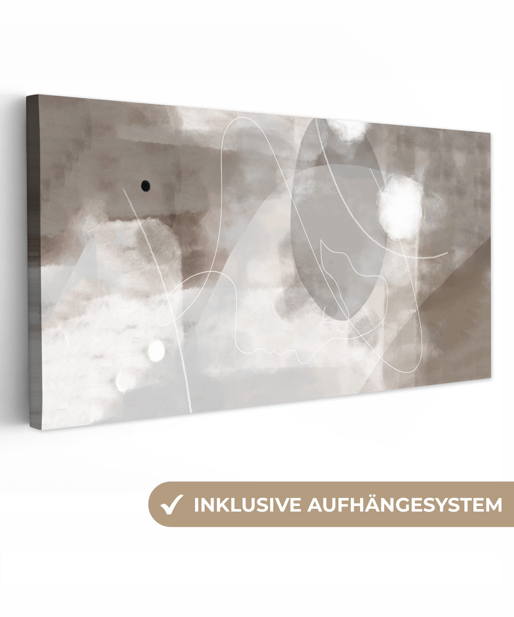 OneMillionCanvasses® Leinwandbild Panorama Farbe - Grau günstig online kaufen