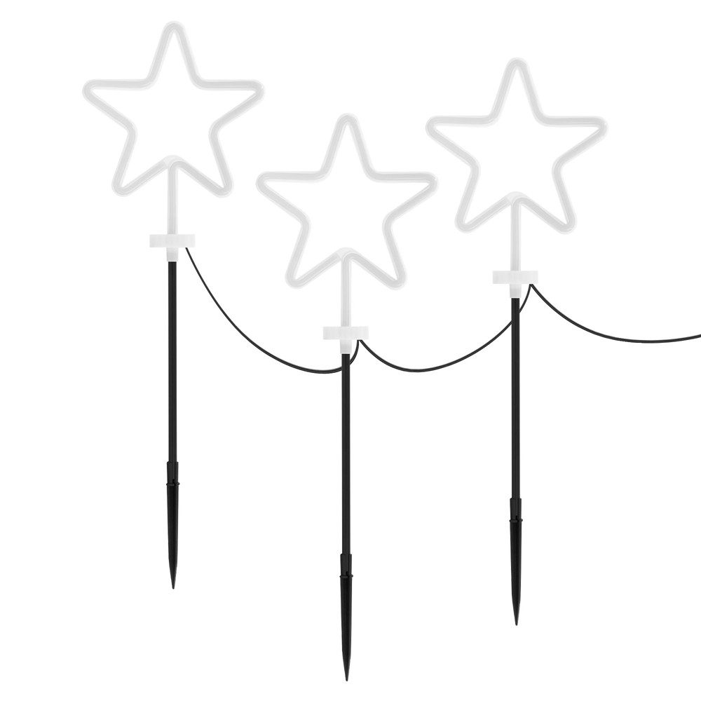 ECD Germany Weihnachtsfigur 3er Set Gartenstecker Stern Deko Beleuchtung fü günstig online kaufen
