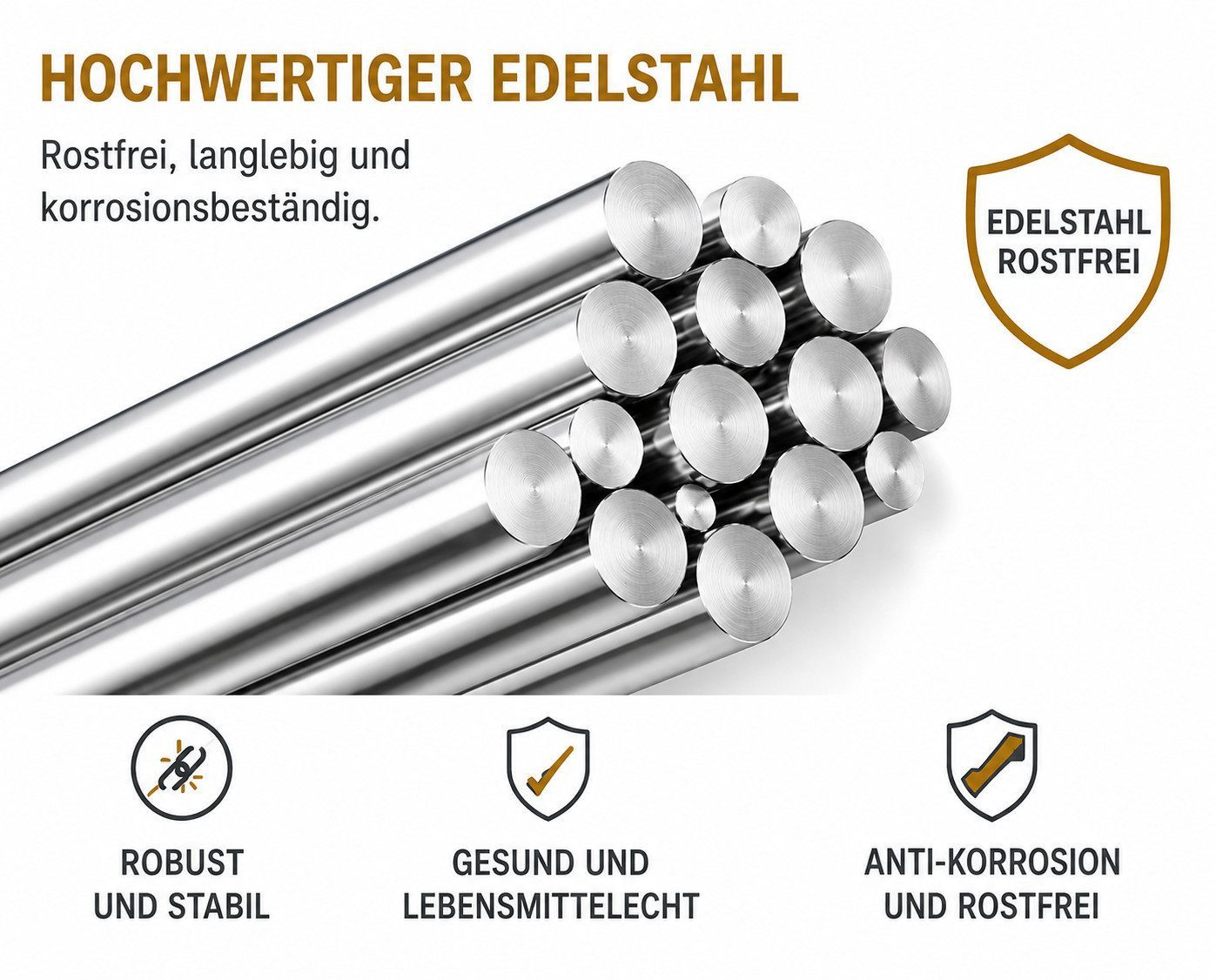 Forrlite Besteck-Set Besteck Set 24-teilig Edelstahl Besteckset,modernes Silber Essbesteck, 6 Personen, mit Messer, Gabel, Löffel & Teelöffel, spülmaschinenfest – Bild 5 von 5