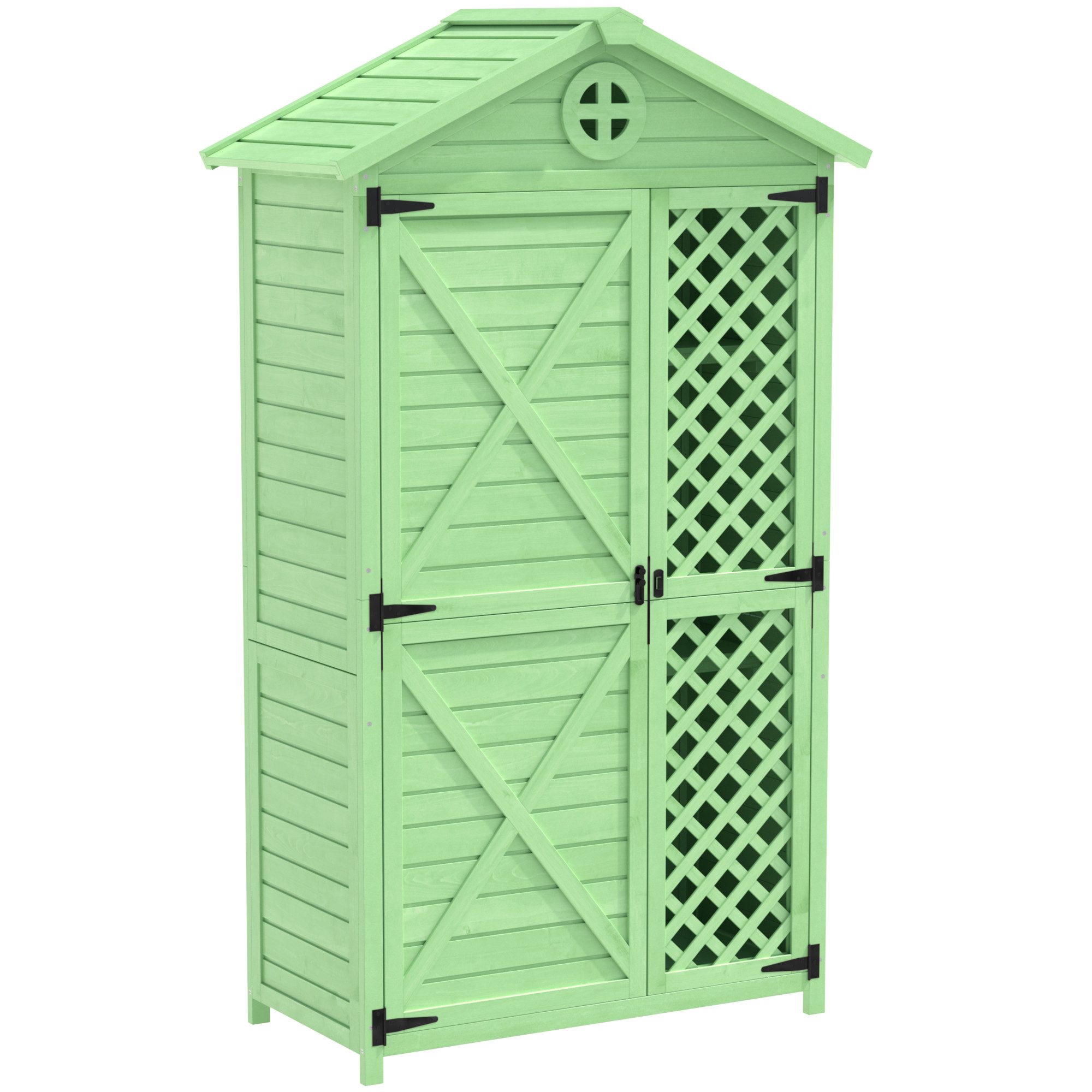 MC Star Gerätehaus Holz Gartenmöbel Aufbewahrungsschuppen, Werkzeughaus für Garten, Terrasse, verblassungsfrei, wetterfest, wartungsfrei, umweltfreundlich