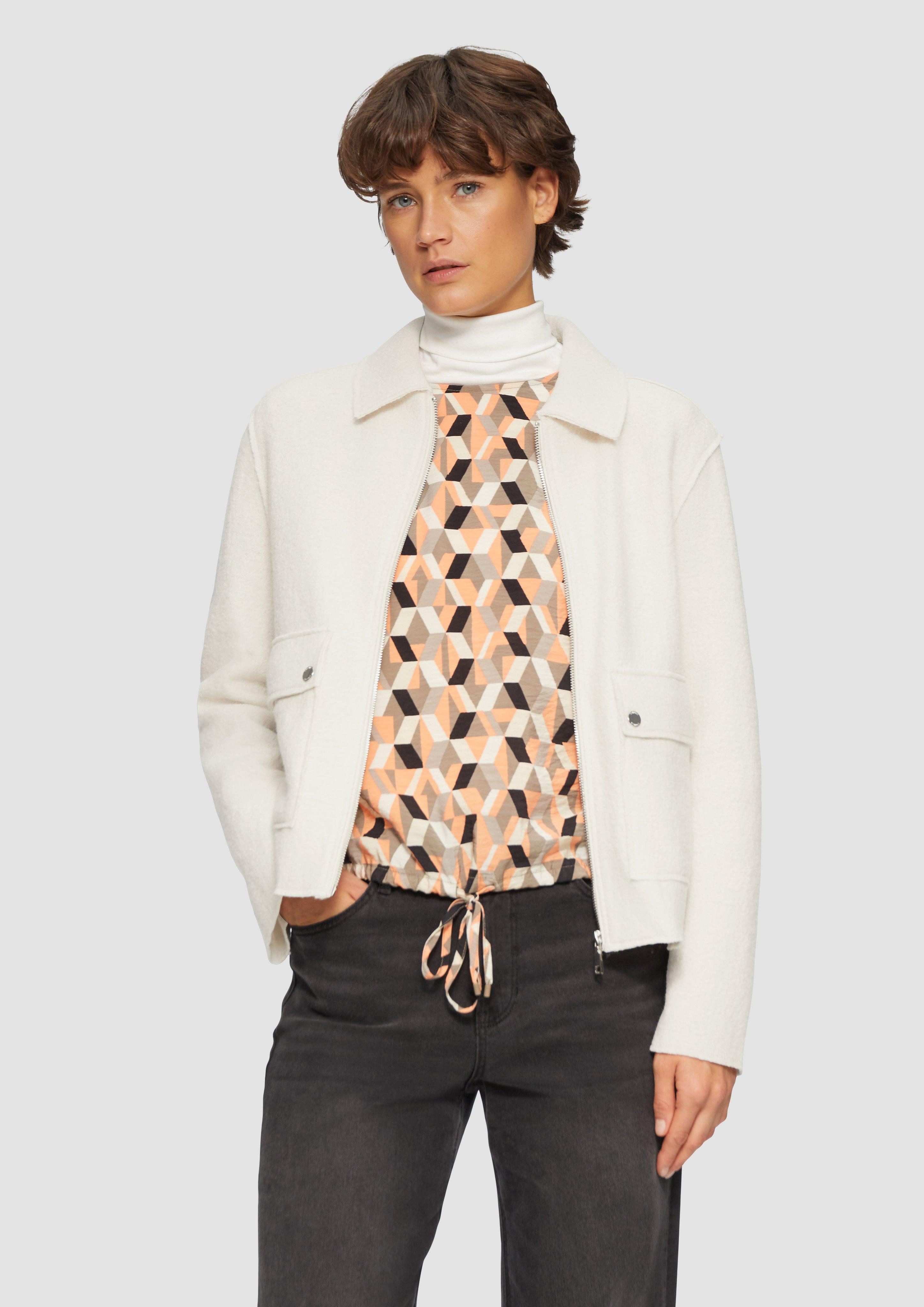 Funktionsjacke Jacke aus Wollmix im Relaxed Fit mit aufgesetzten Taschen