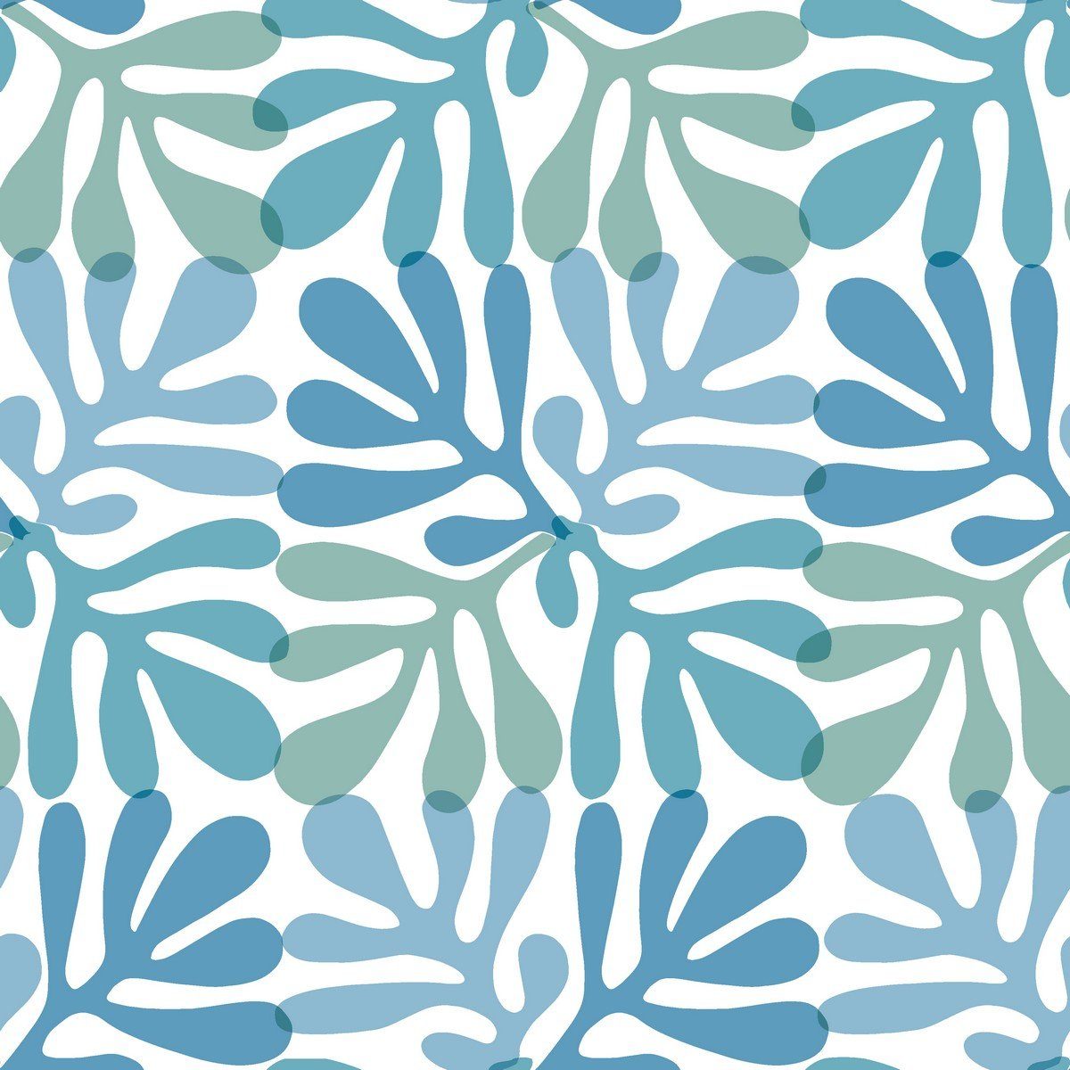 HOME FASHION Papierserviette 20 Servietten Coral Pattern blue 33x33cm, (20 St)