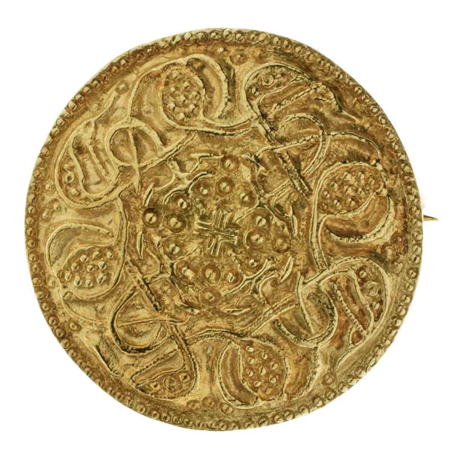 OSTSEE-SCHMUCK Brosche - Hiddensee 26 mm rund - Silber 925/000, vergoldet (1-tlg)