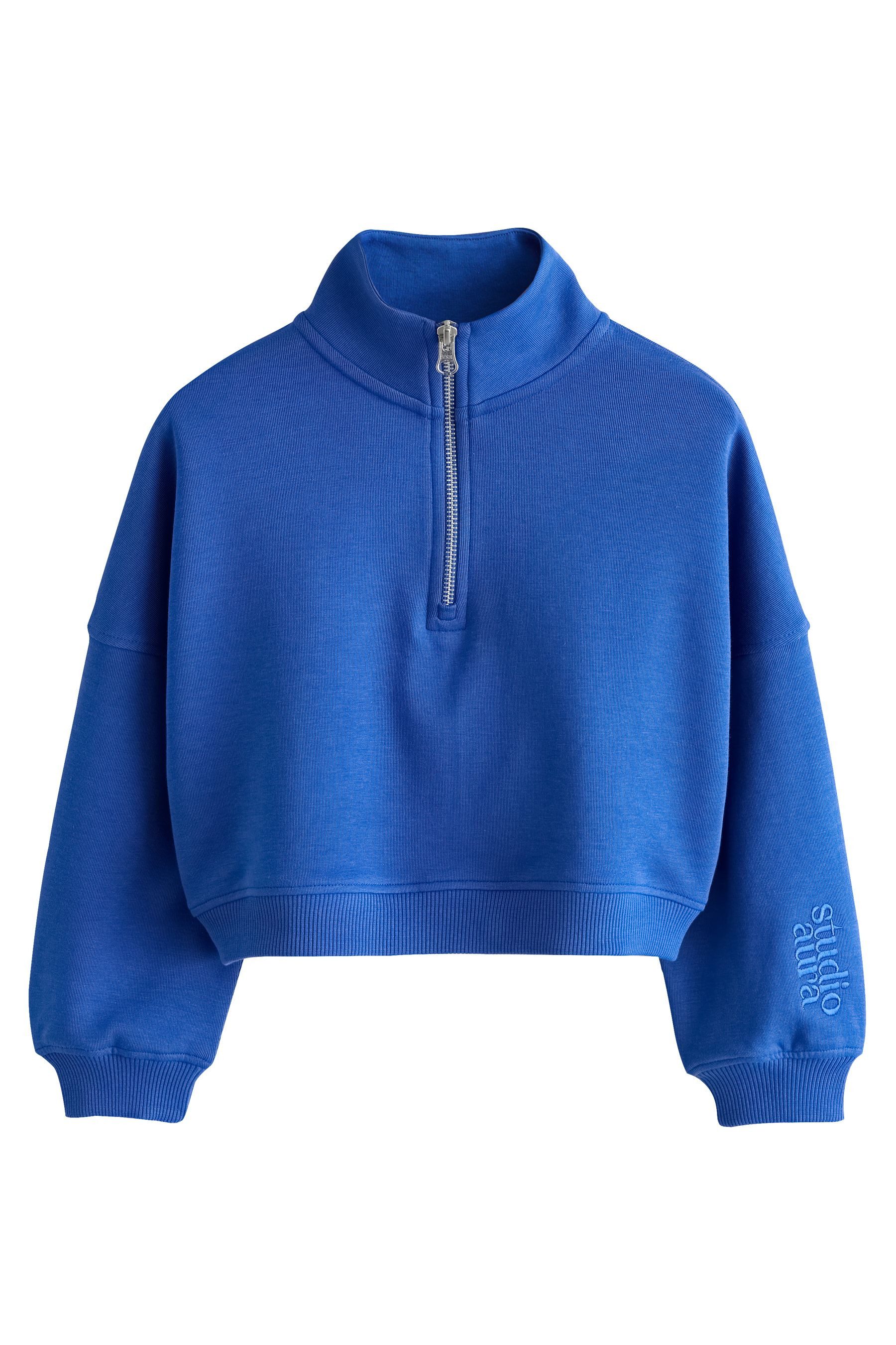 Sweater Sweatshirt mit viertellangem Reißverschluss