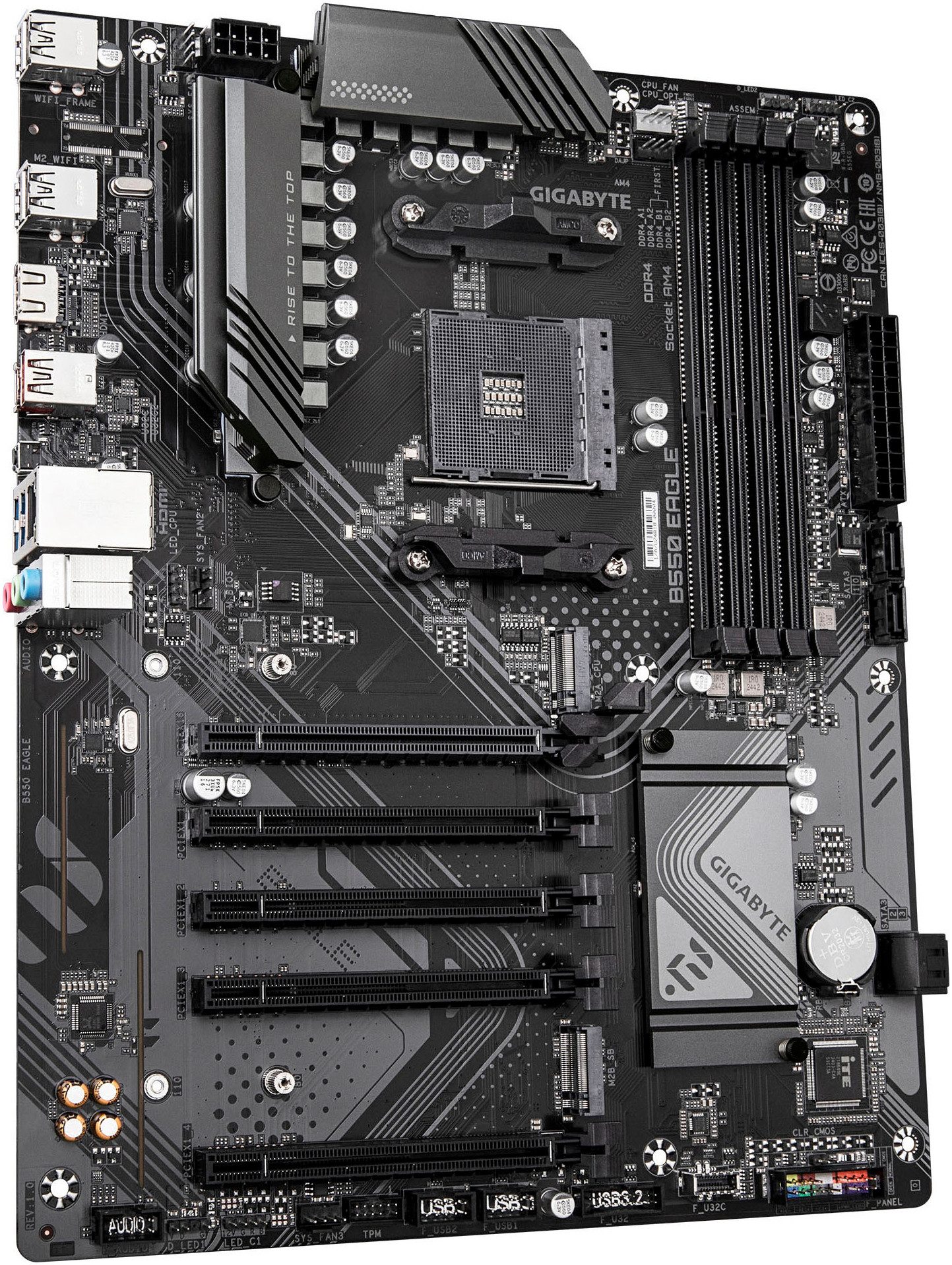 Gigabyte B550 EAGLE Mainboard – AMD Ryzen 5000 G-Serie CPUs, 10+3+1 Phasen VRM, Mainboard