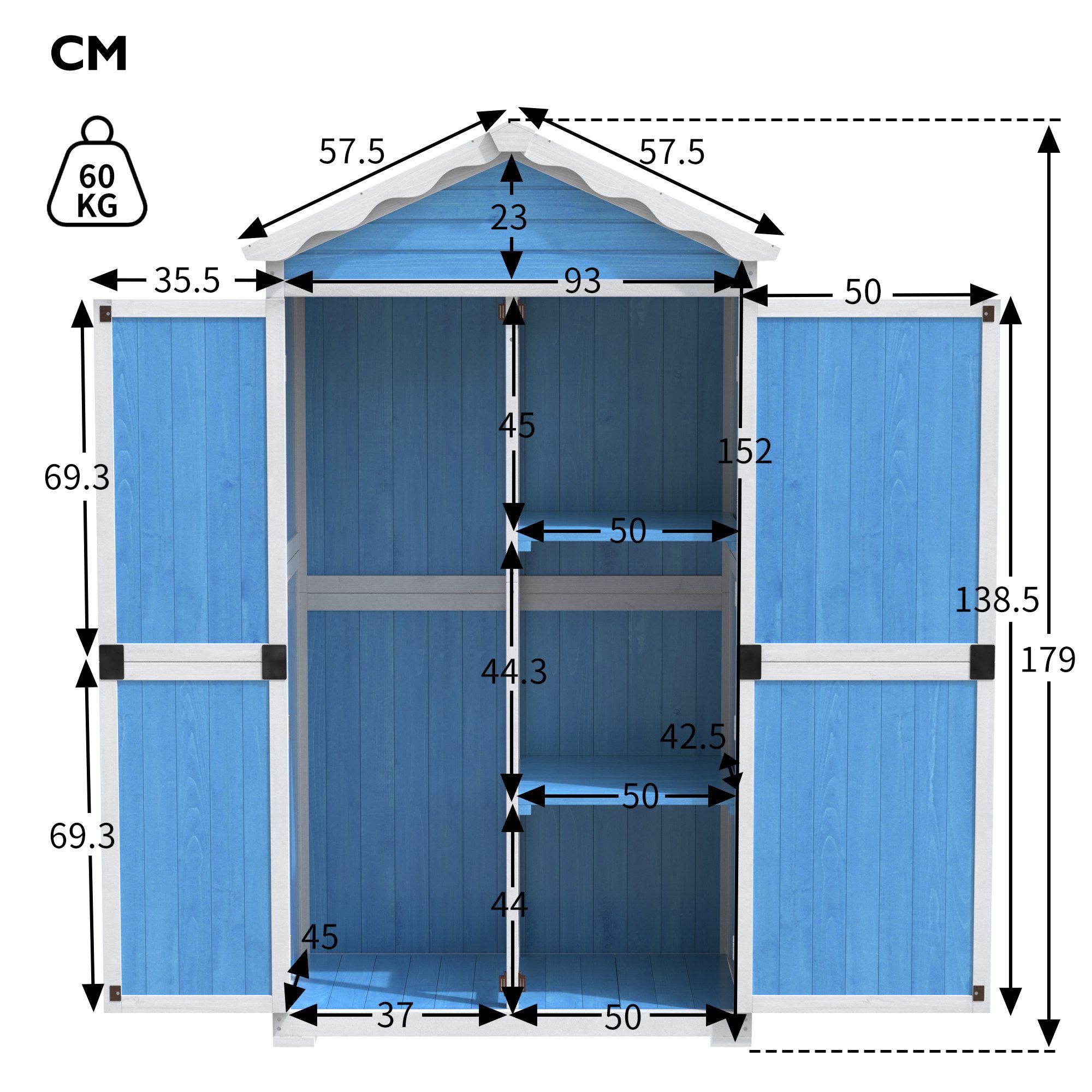 Celya Gerätehaus Gerätehaus Gartenschrank Outdoor Wetterfest, günstig online kaufen