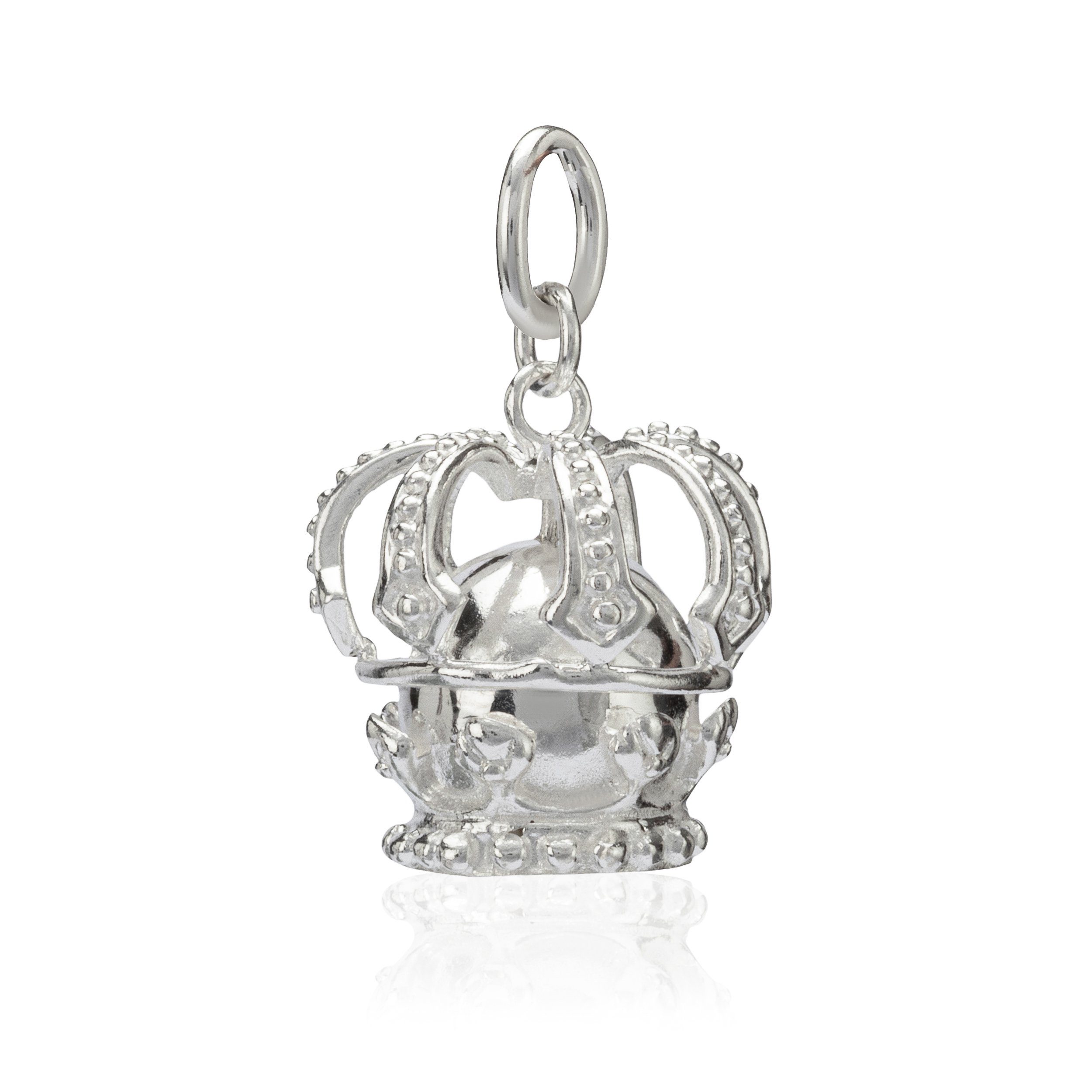 Kettenanhänger Damen Königskrone 925 Silber 14x15mm Amulett 36289