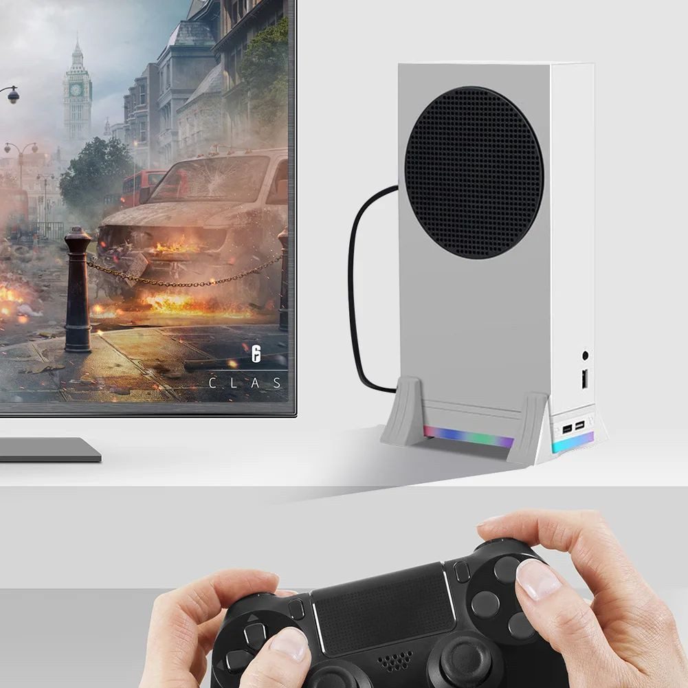 AURIVION Xbox Series S Standkühler, 3-Gang-Lüfter Controller (Set, 1 St., LED-Licht, USB-Anschlüsse)