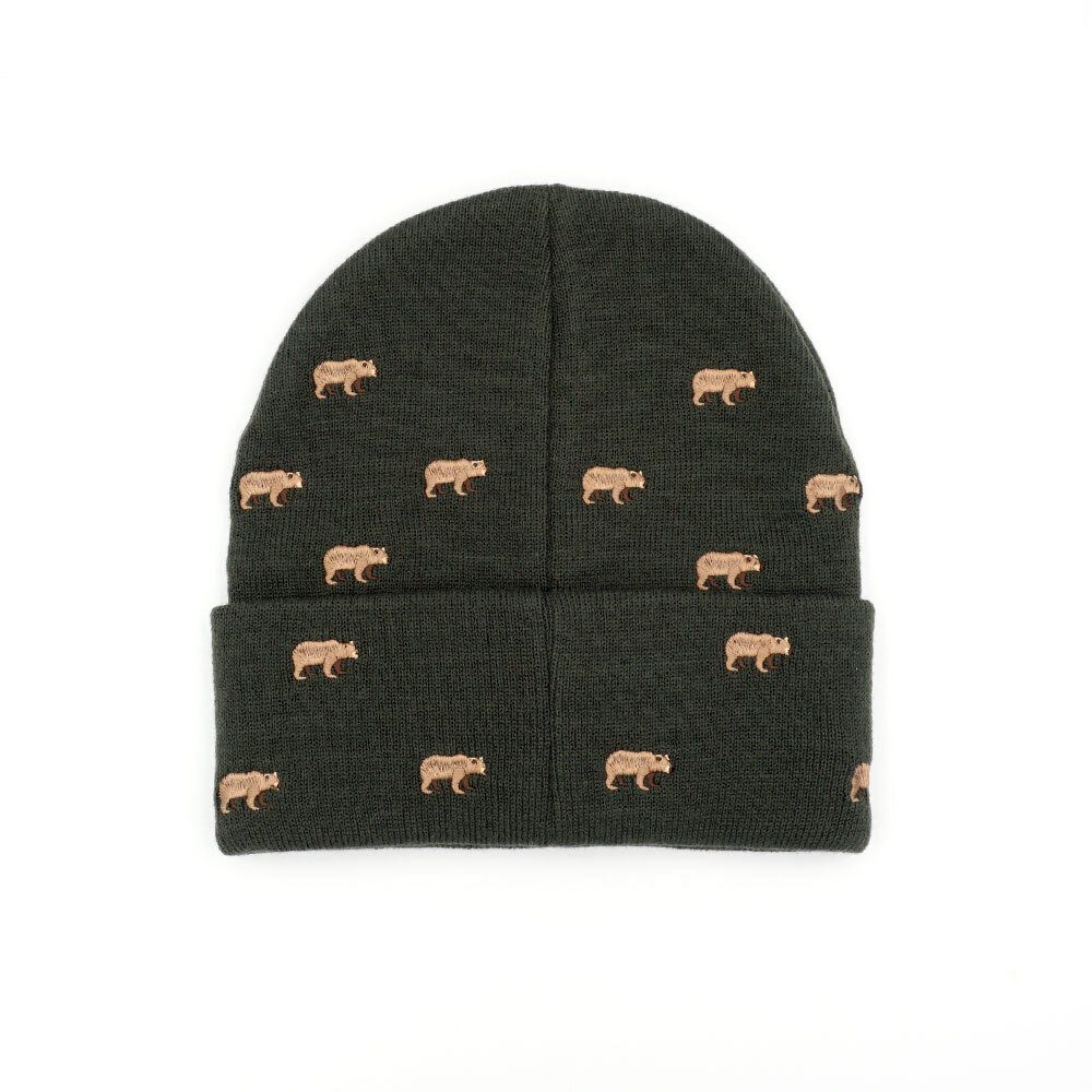 MAXIMO Strickmütze KIDS BOY-Mütze Bär AO Stickerei, doppelt (1-St)