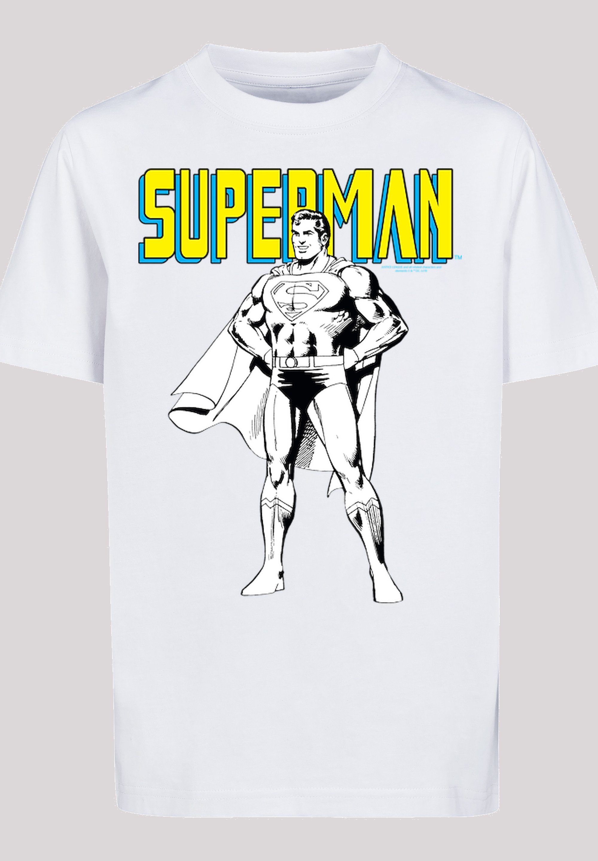F4NT4STIC Kurzarmshirt Kinder Superman Mono Action Pose with Kids Basic Tee (1-tlg) | T-Shirts