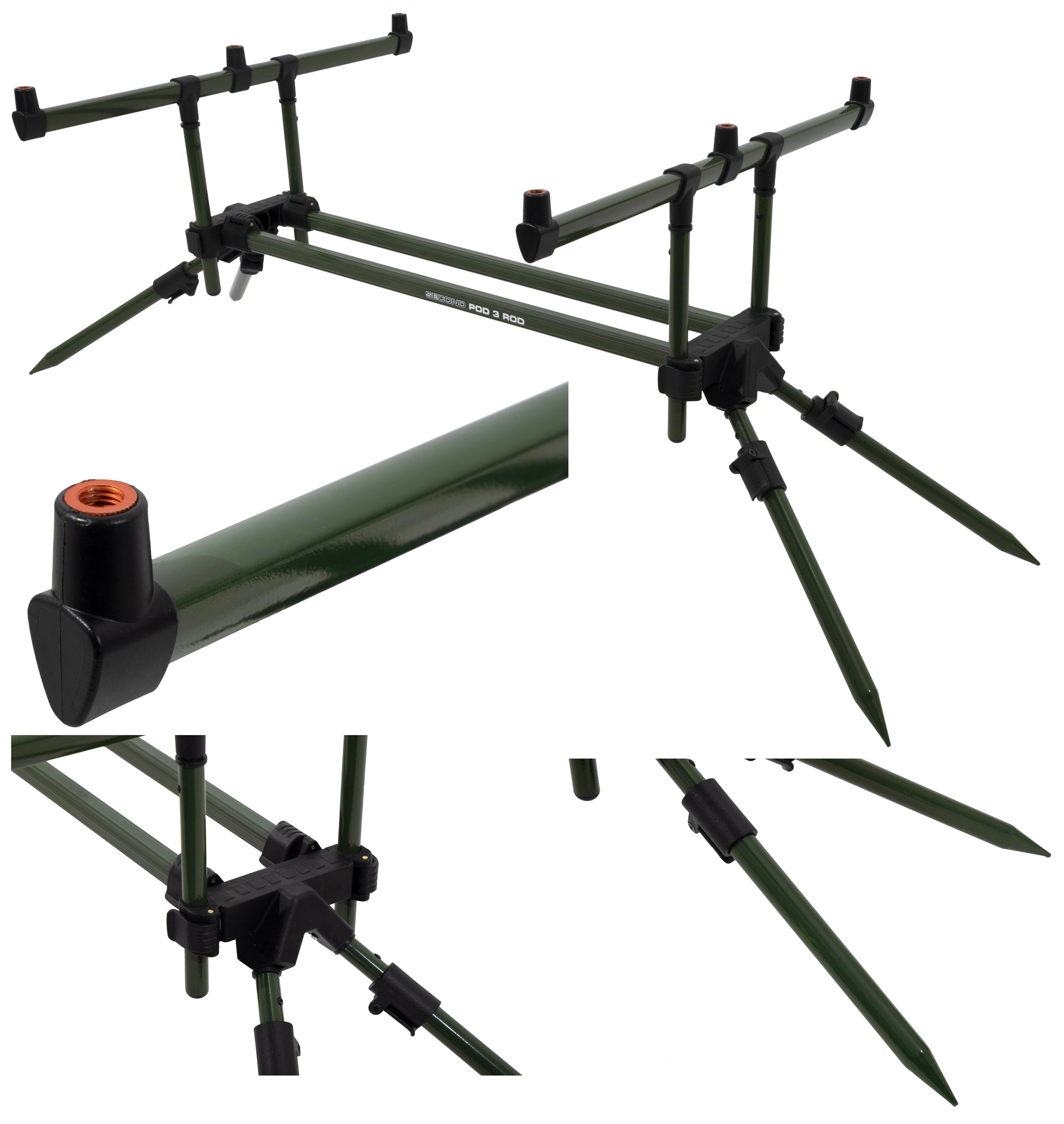 MIKADO Total Fishing Rutenhalter RODPOD SECOND POD 3 ROD - 1,6kg - Bissanzeiger Bankstick, (1-tlg., Viele verschiedene verstellmöglichkeiten)