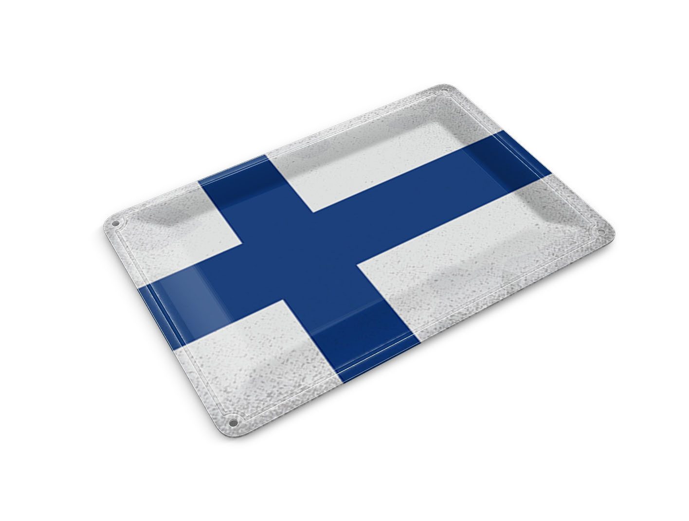Femer GmbH Postkarte Flagge Finnland 14x10cm Flag of Finland Vintage, unfrankiert