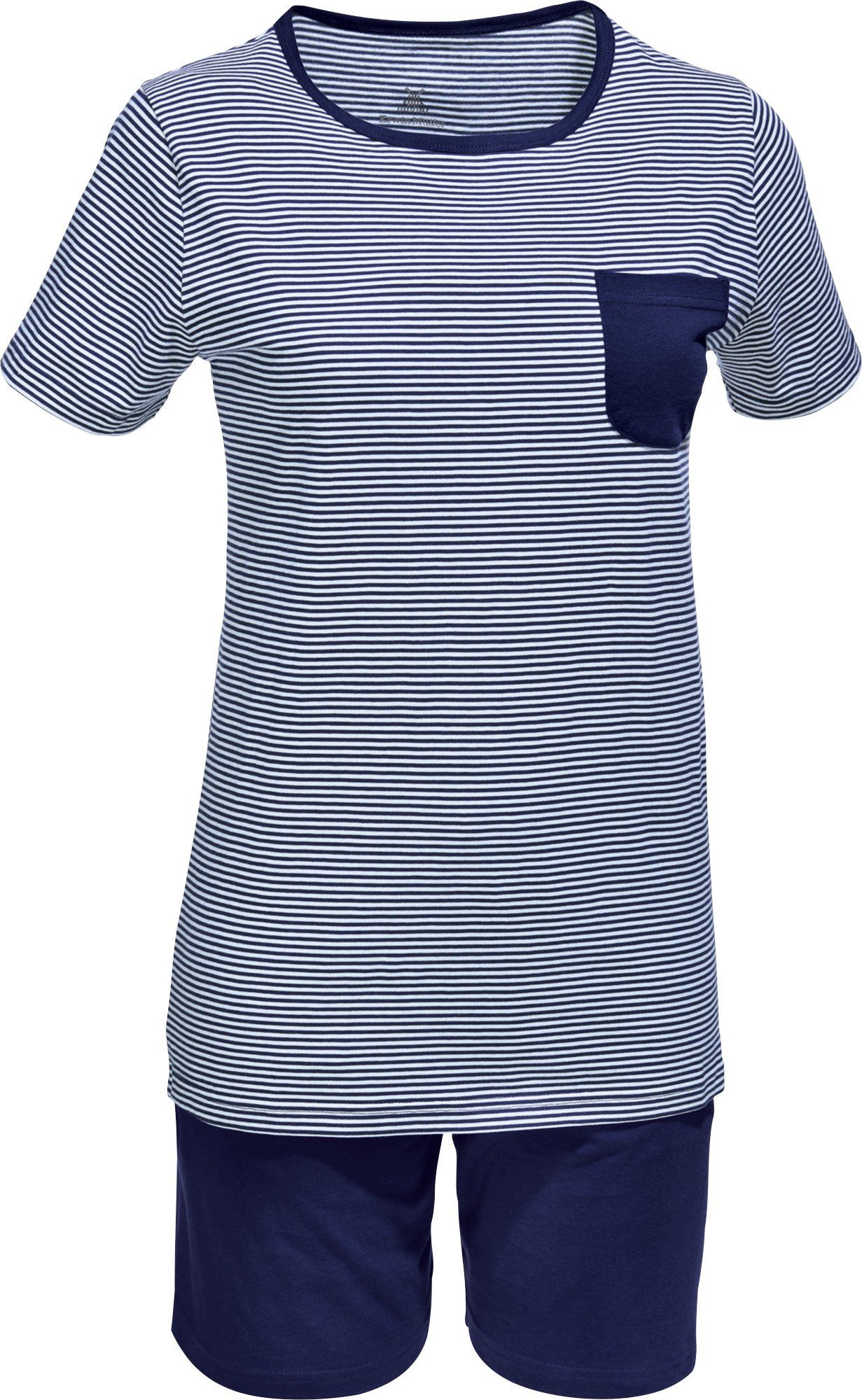 Erwin Müller Pyjama Damen-Shorty Single-Jersey Streifen günstig online kaufen