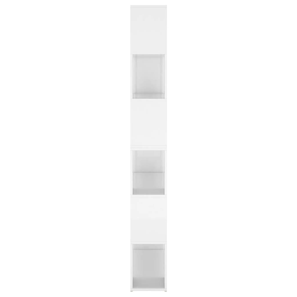 vidaXL 1-tlg. Hochglanz-Weiß 100x24x188 cm, Bücherregal Raumteiler Bücherregal