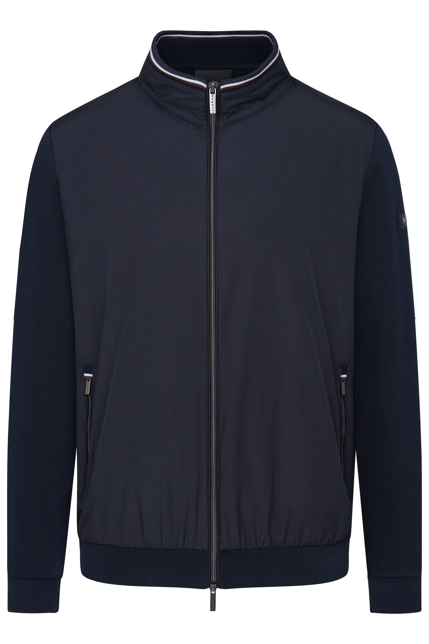 bugatti Sweatjacke mit Reißverschluss und Stehkragen