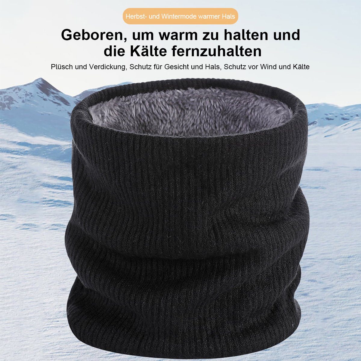 Winter,Unisex,ca.23*60cm, Schal, St) Warmer (1 Halswärmer Strickmuster, Loop Halswärmer Welikera