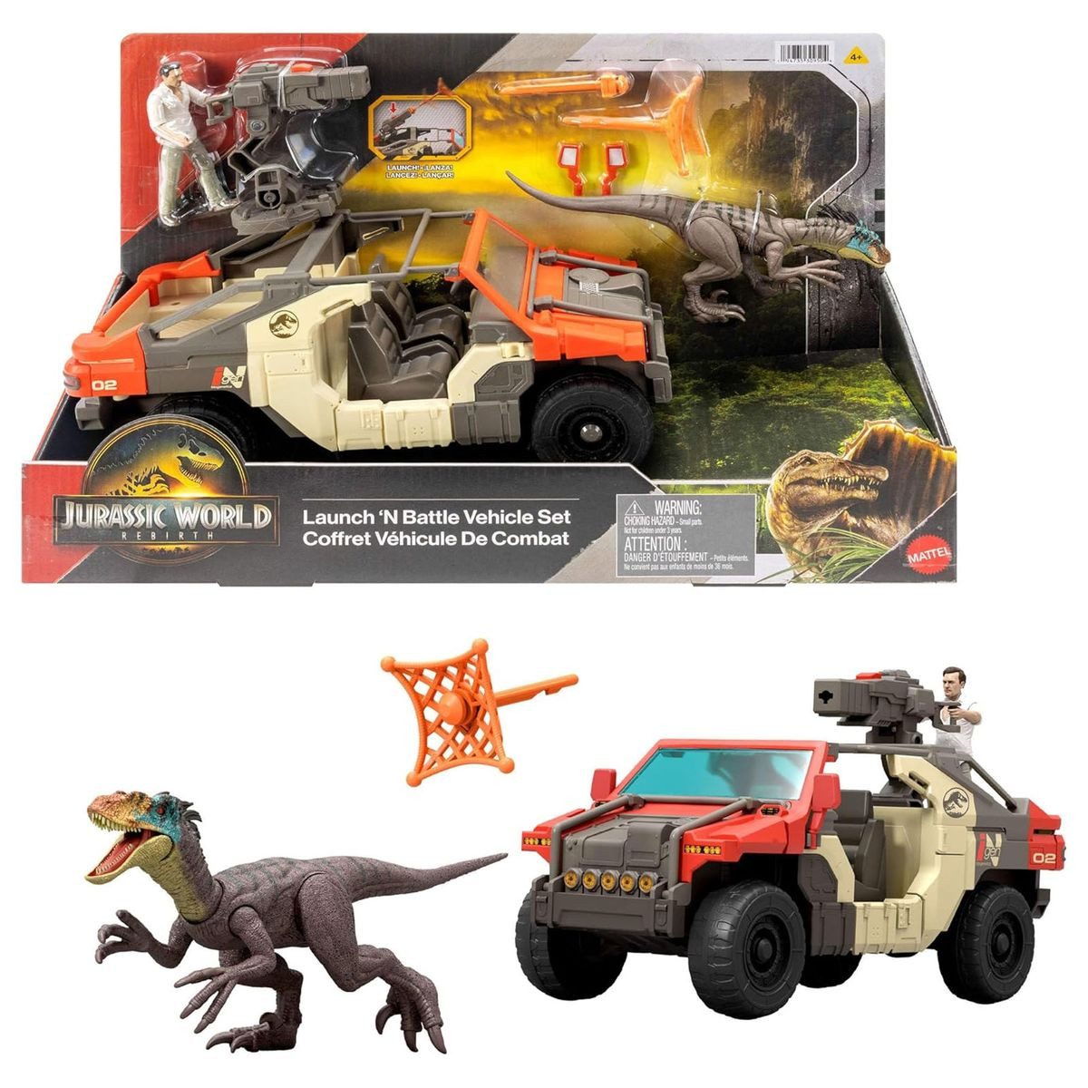 Mattel® Spielwelt Mattel JGB59 - Jurassic World - Die Wiedergeburt -Launch´n Battle Spi