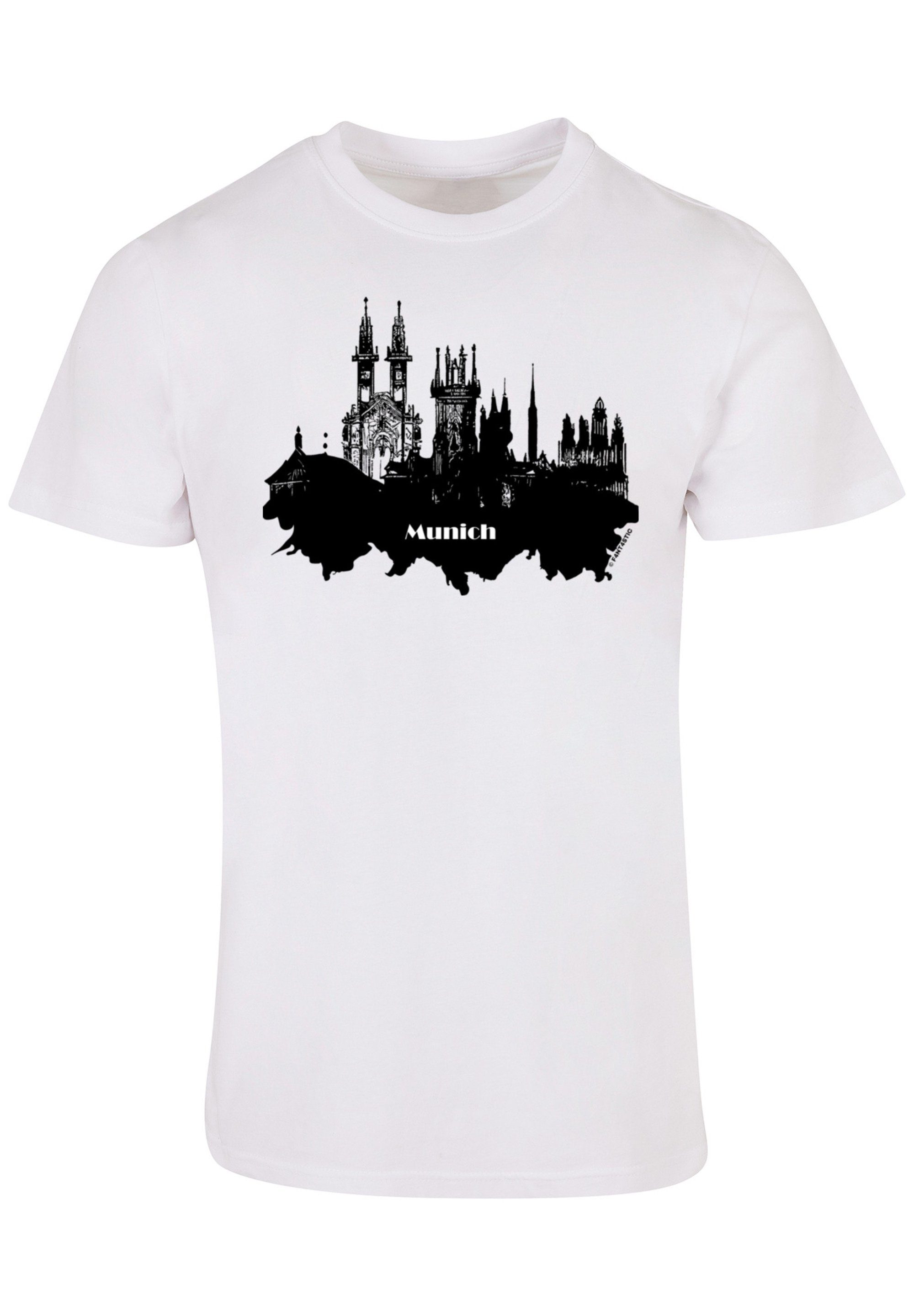 F4NT4STIC T-Shirt Cities skyline weiß Print Collection Munich 