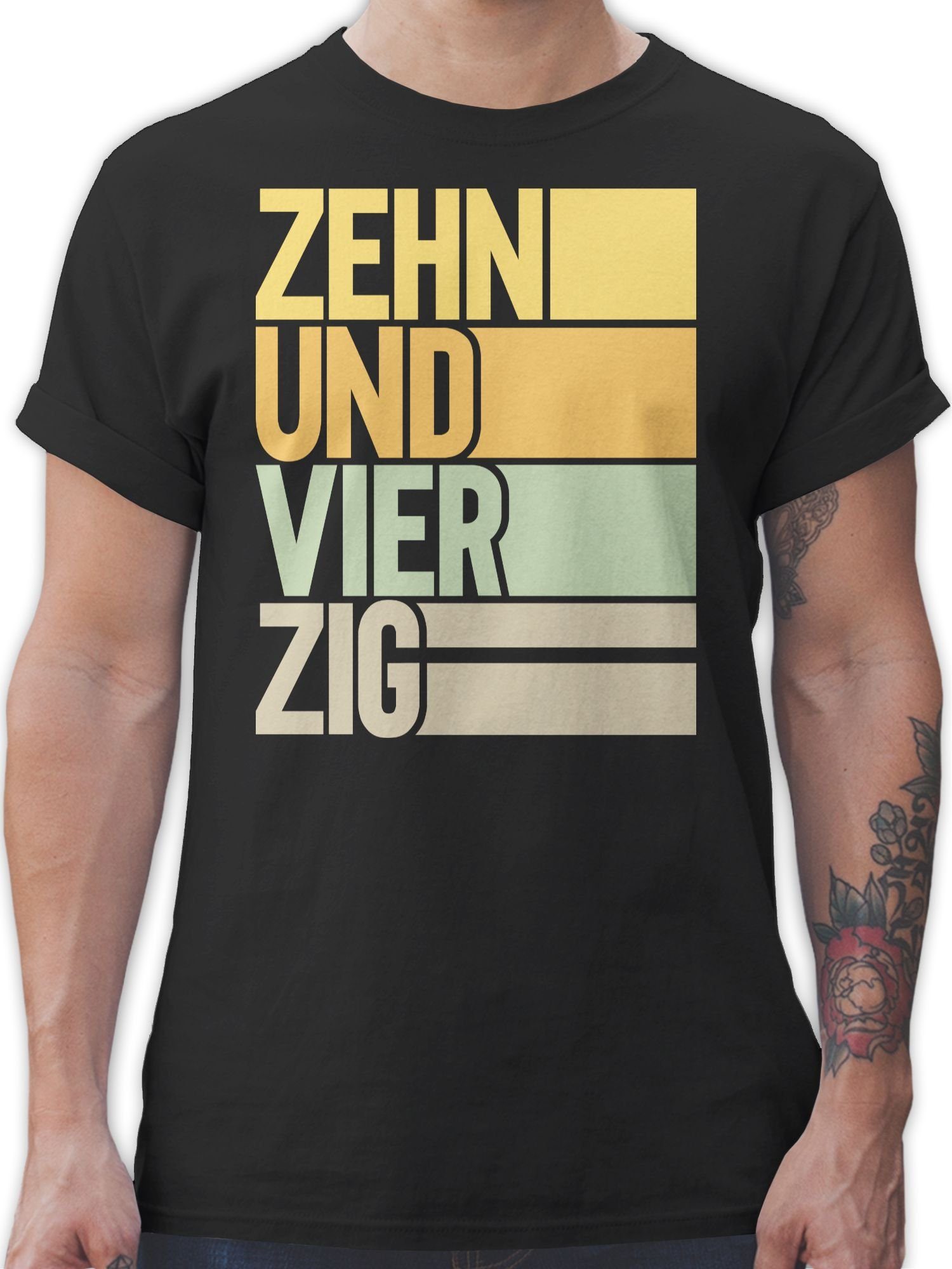 Shirtracer T-Shirt Geburtstag Zehnundvierzig 02 Schwarz 50