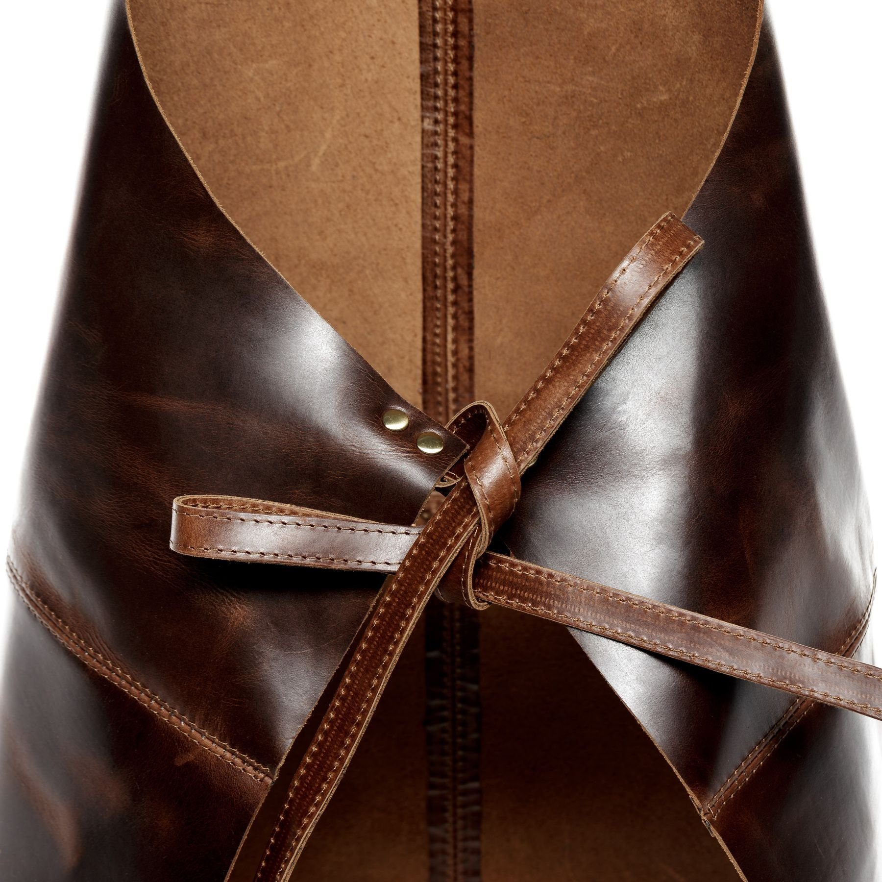 SID & VAIN Grillschürze echt Leder Schürze zum Grillen BBQ groß braun HEATHROW, Kochschürze echt Leder Unisex, Lederschürze BBQ braun-cognac