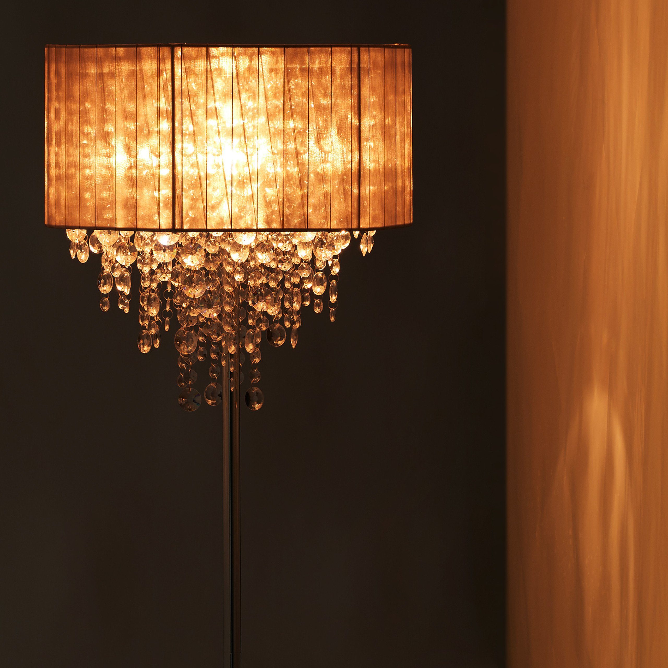 relaxdays Stehlampe Organza Kristall