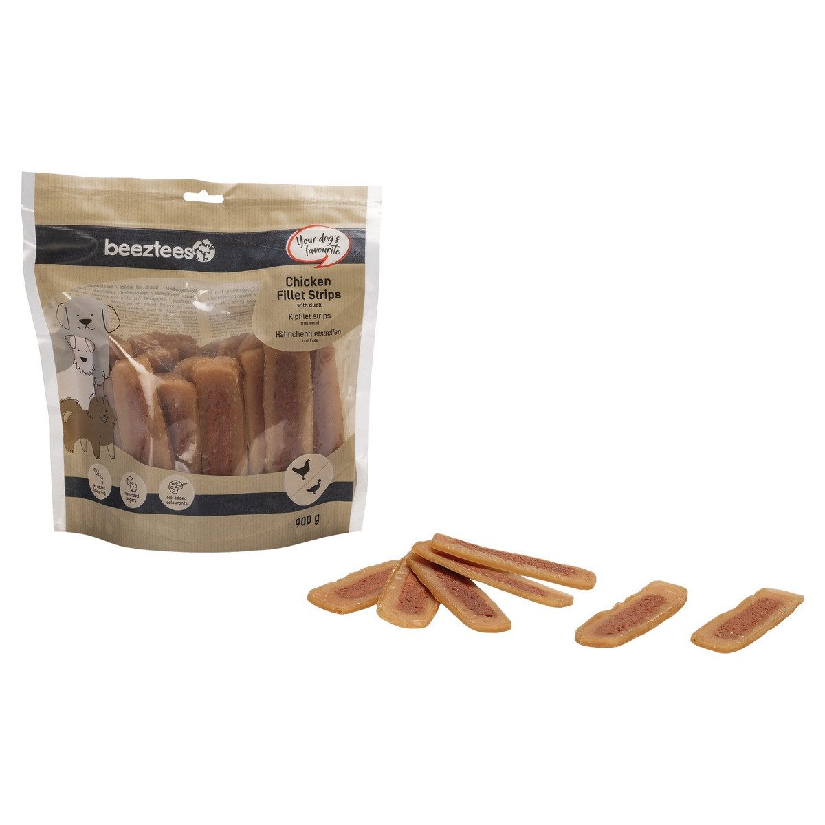 Beeztees Hundesnack Hähnchenfilet Streifen mit Ente, für: Hund