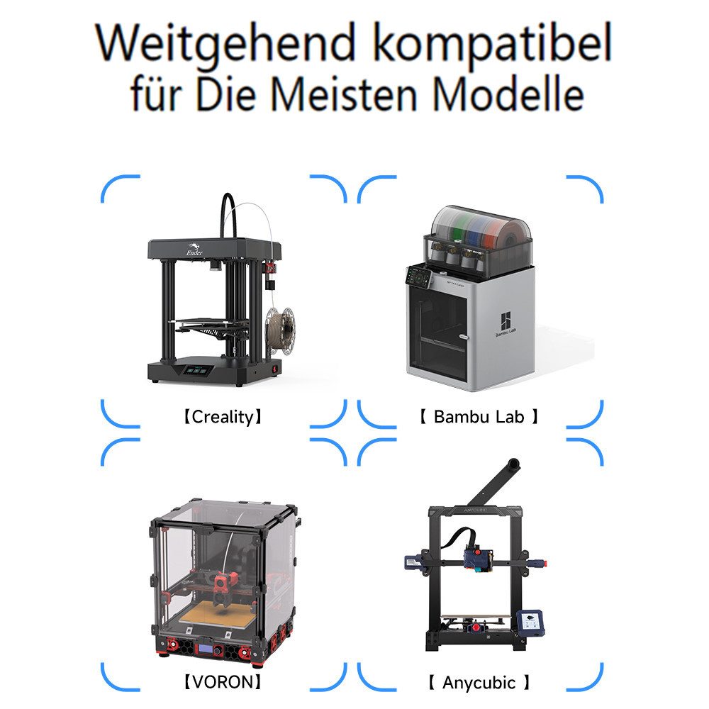 KINGROON Filament hohe Geschwindigkeit 3D Drucker PETG Filament 1,75mm, 5KG Set 5 Farben Hohe Maßgenauigkeit & Zähigkeit 3D-Druckmaterialien – Bild 4 von 5