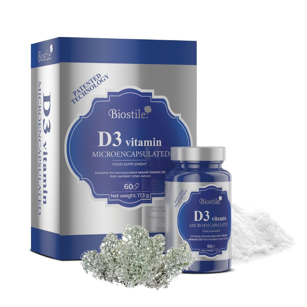 Biostile Mikroverkapseltes Vitamin D3 für Knochen und Immunsystem, Kapseln, 34,7 g, Mikroverkapselt für bessere Aufnahme, Mit Magnesium, 60 Kapseln