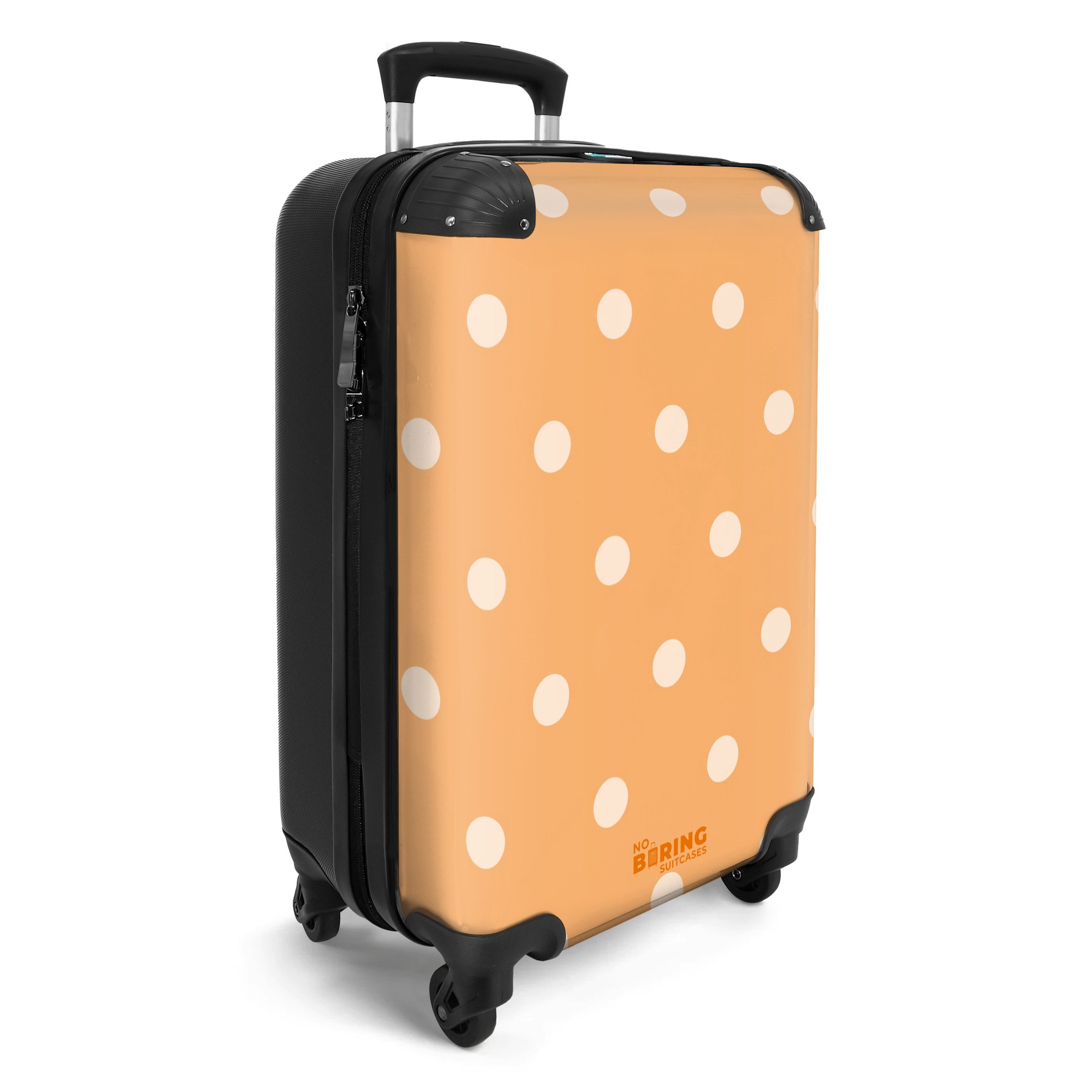 NoBoringSuitcases.com© Hartschalen-Trolley Orangefarbenes Tupfenmuster 55x3 günstig online kaufen