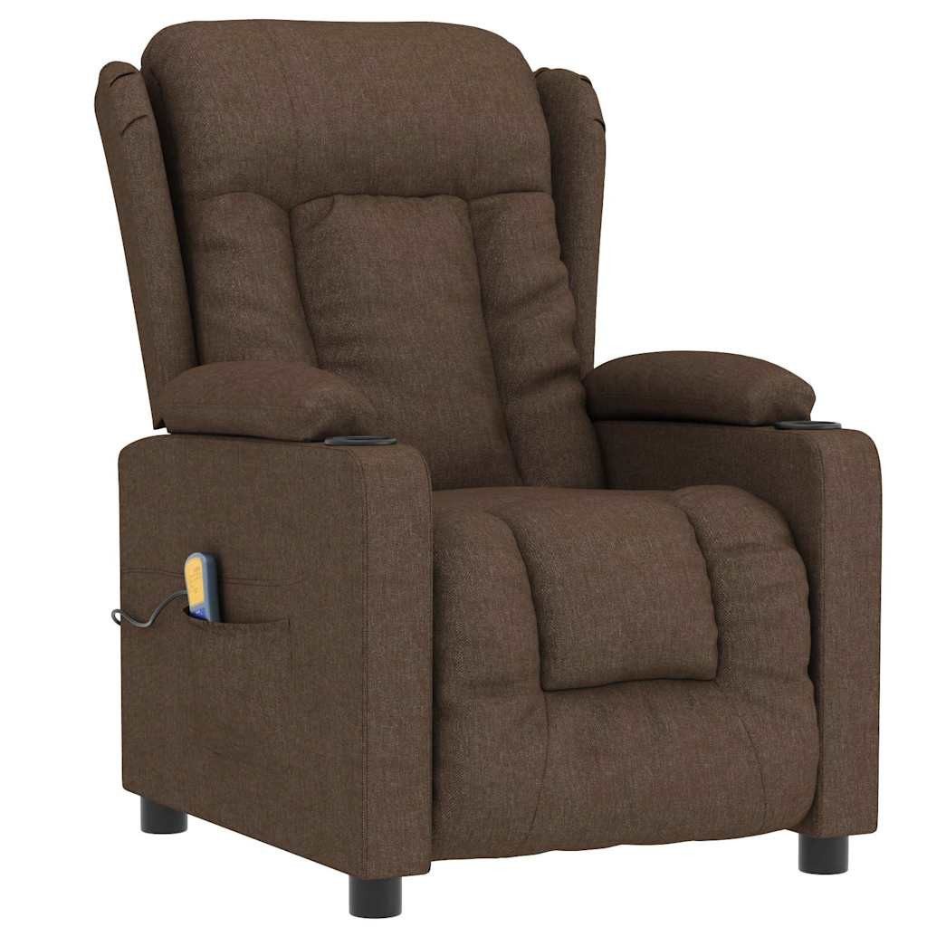 vidaXL Massagesessel Massagesessel Braun Stoff (1-St) günstig online kaufen