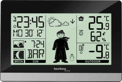 technoline WS 9612 Wetterstation (inklusive Außensender, mit "Wettermännchen“ zieht sich dem Wetter entsprechend an)