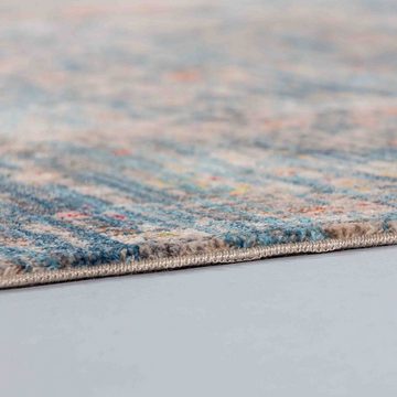 Designteppich MYSTIK Teppich Wohnzimmer, SCHÖNER WOHNEN-Kollektion, Rechteckig, Höhe: 7 mm, 70 x 140 cm in Blau