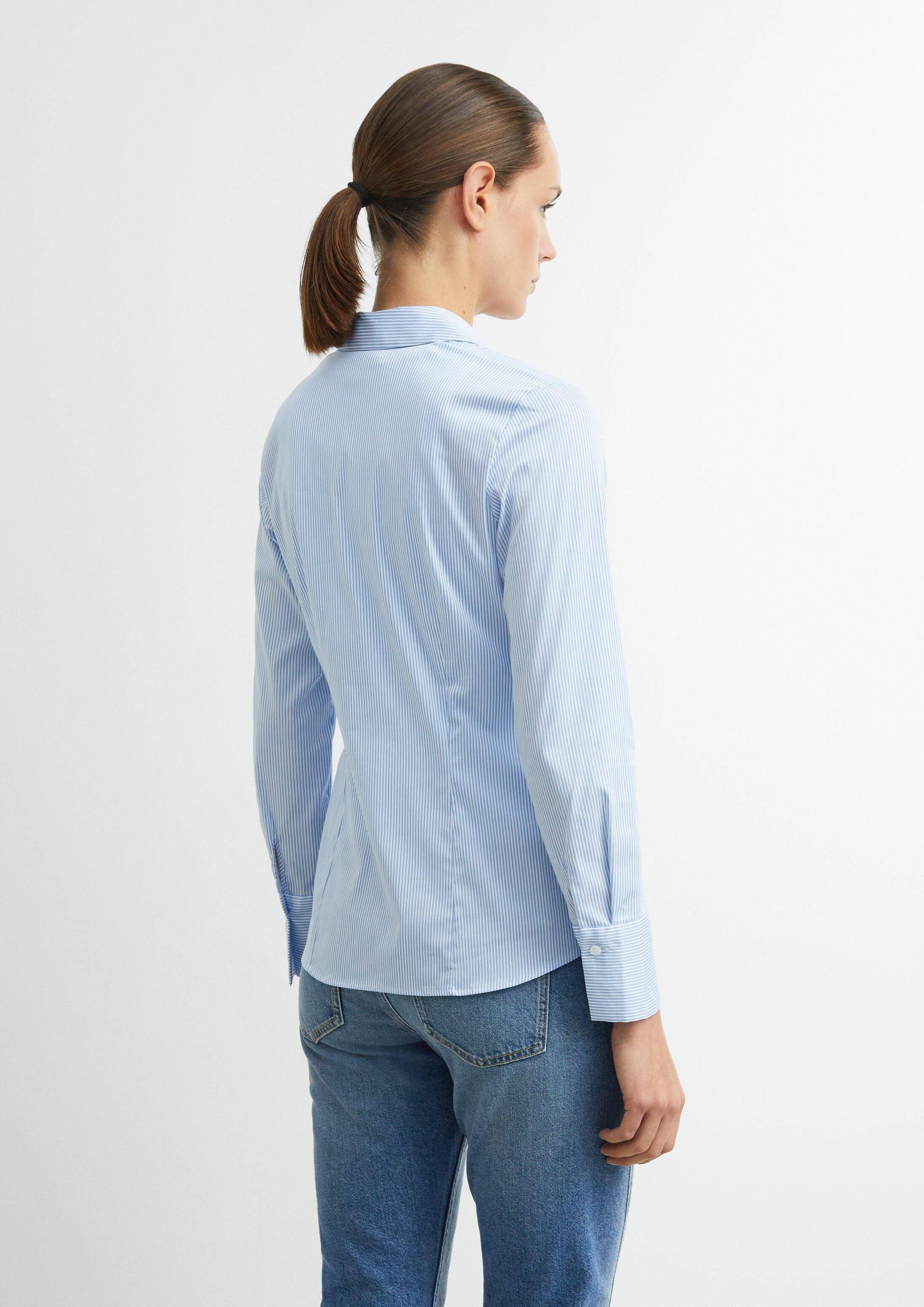 comma Langarmbluse Bluse Feminine Streifenbluse aus elastischem Baumwollmix