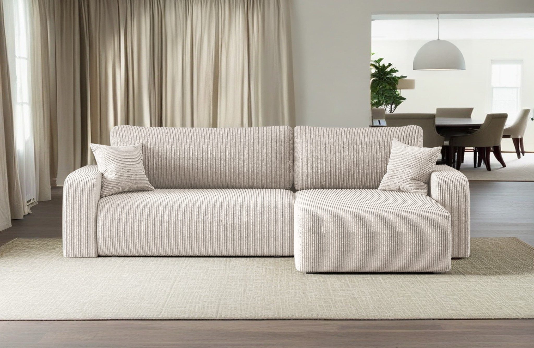 Kaiser Möbel Ecksofa mit schlaffunktion und bettkasten, MILANO XL stoff Poso und Quelle, Schlaffunktion, Bettkasten, viele Farben, bequem, praktisch